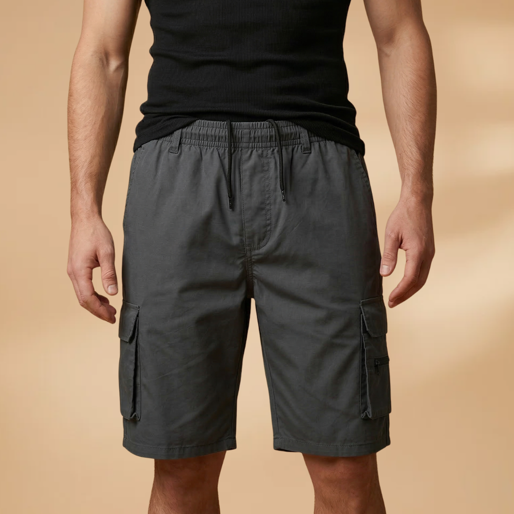 Bermuda hiking cargo shorts | loose fit with elastic waistband for leisure