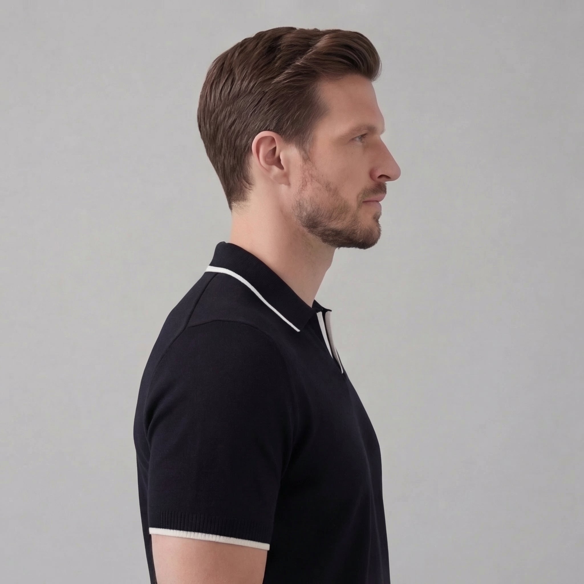 Buttonless polo | casual men's knit top