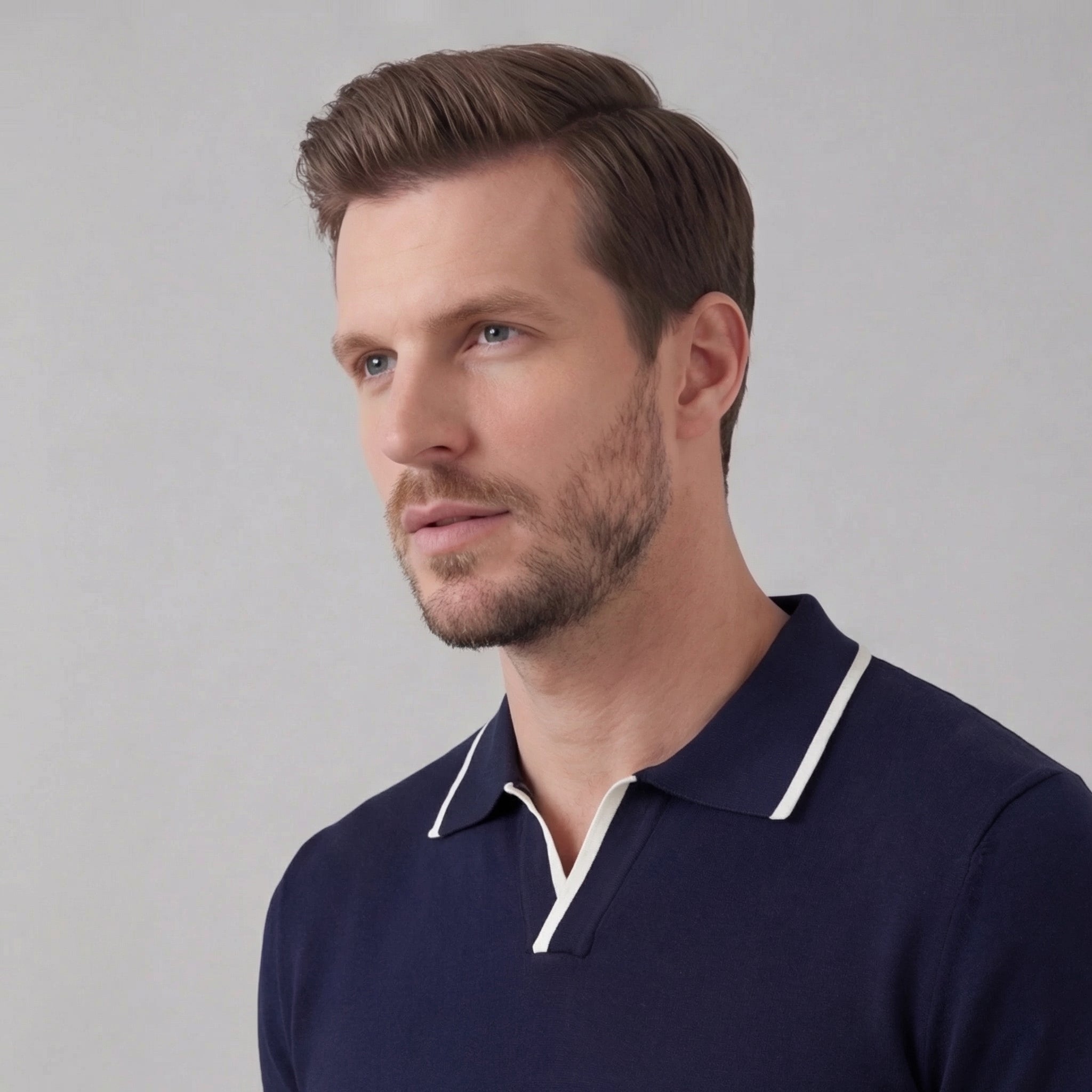 Buttonless polo | casual men's knit top