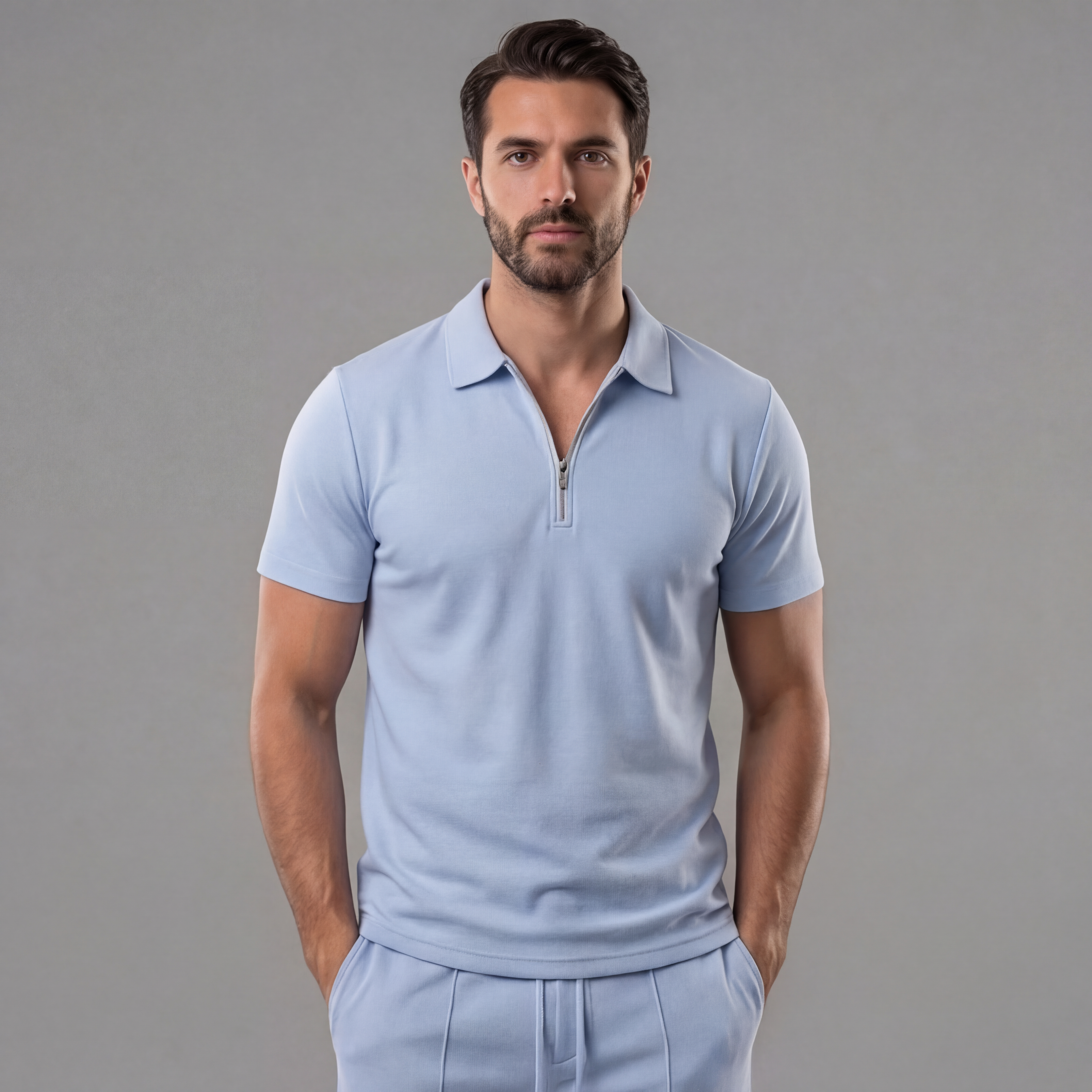 Men's short polo | summer knit set