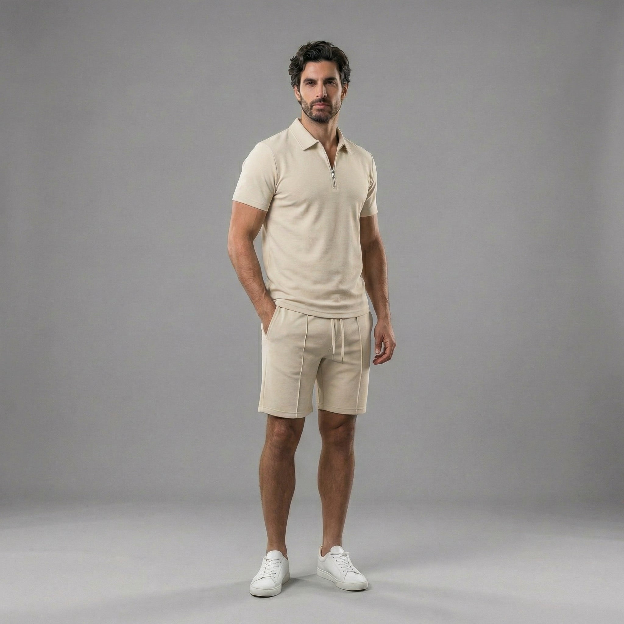 Men's short polo | summer knit set