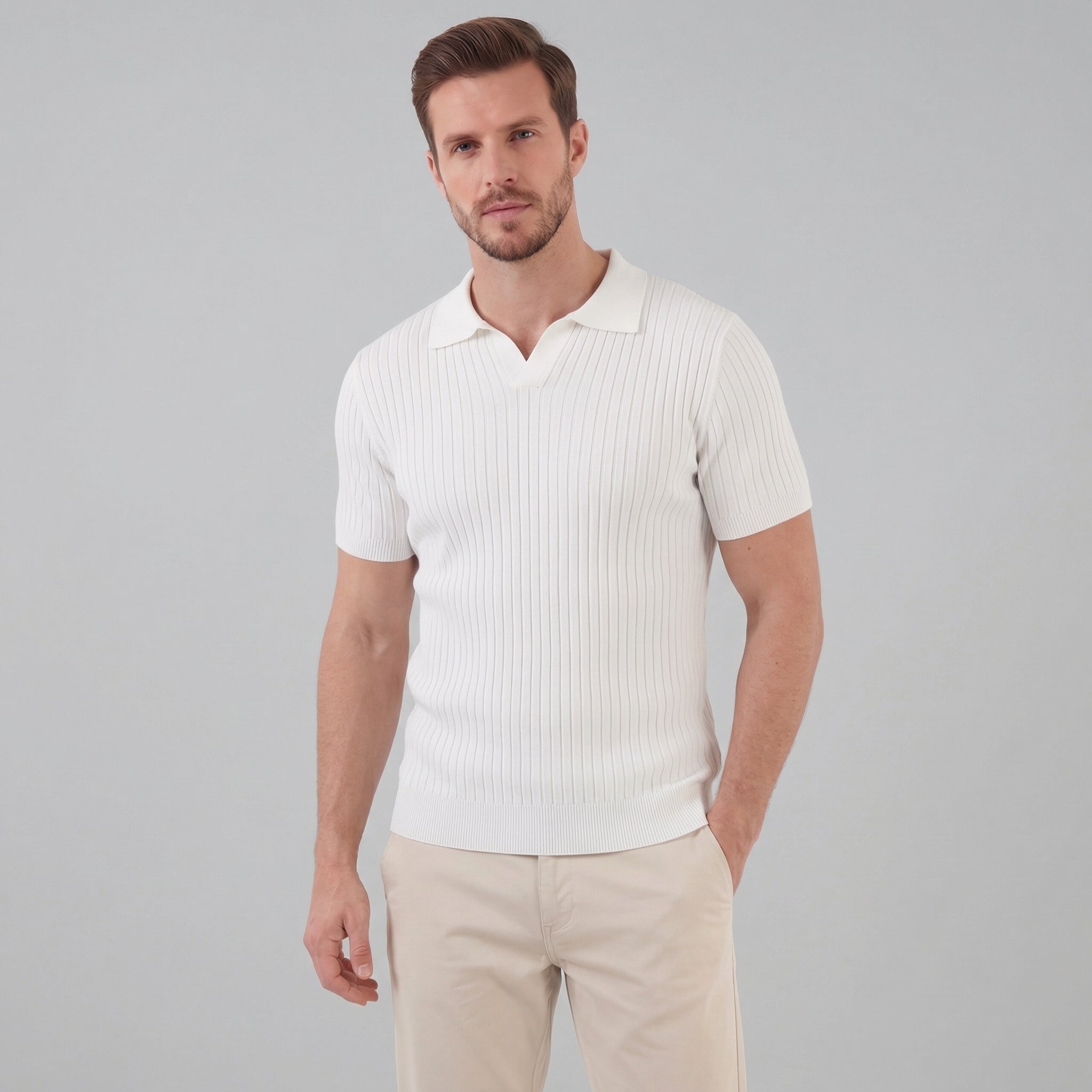 Sport polo top | textured knit set