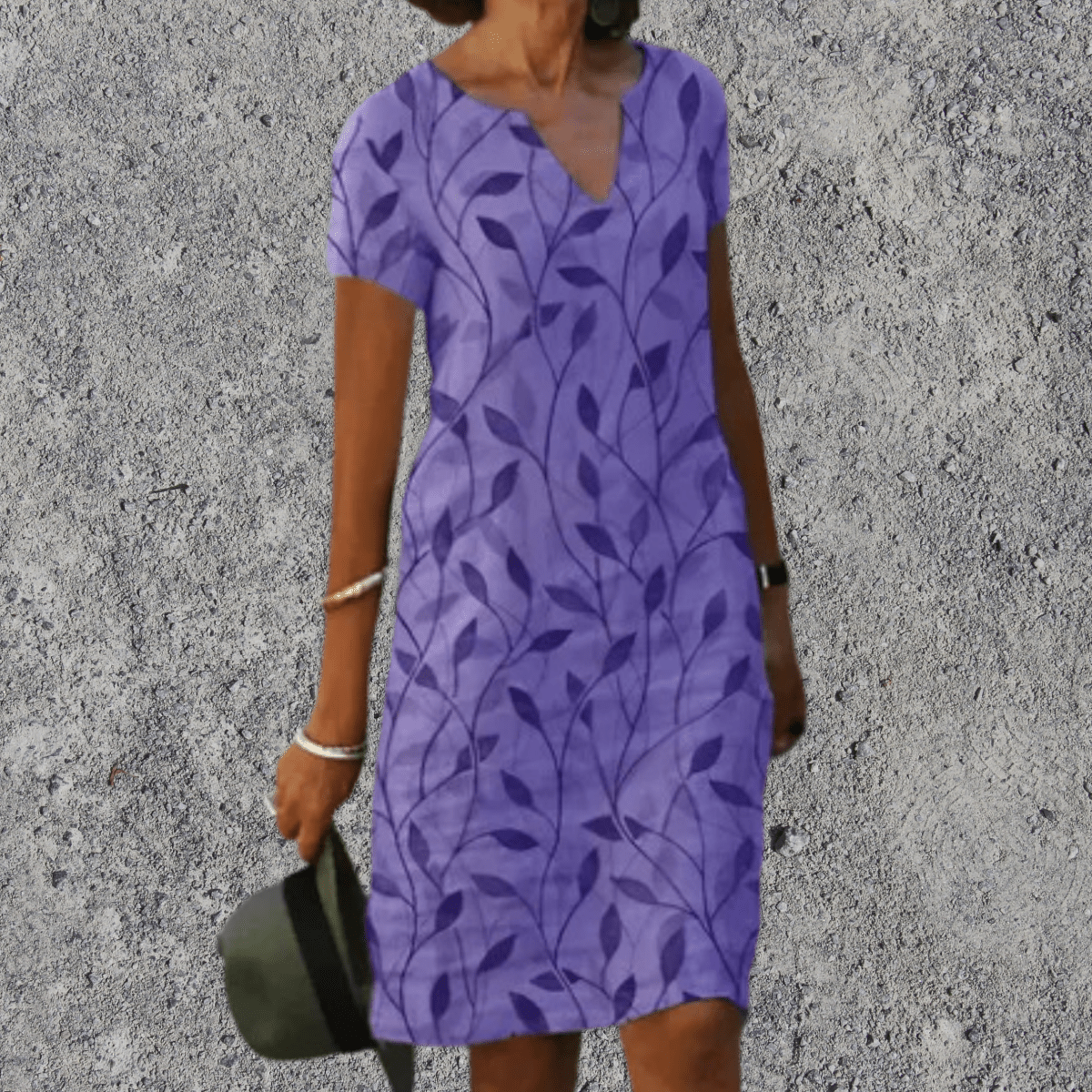 Robe midi femme coupe droite imprimée