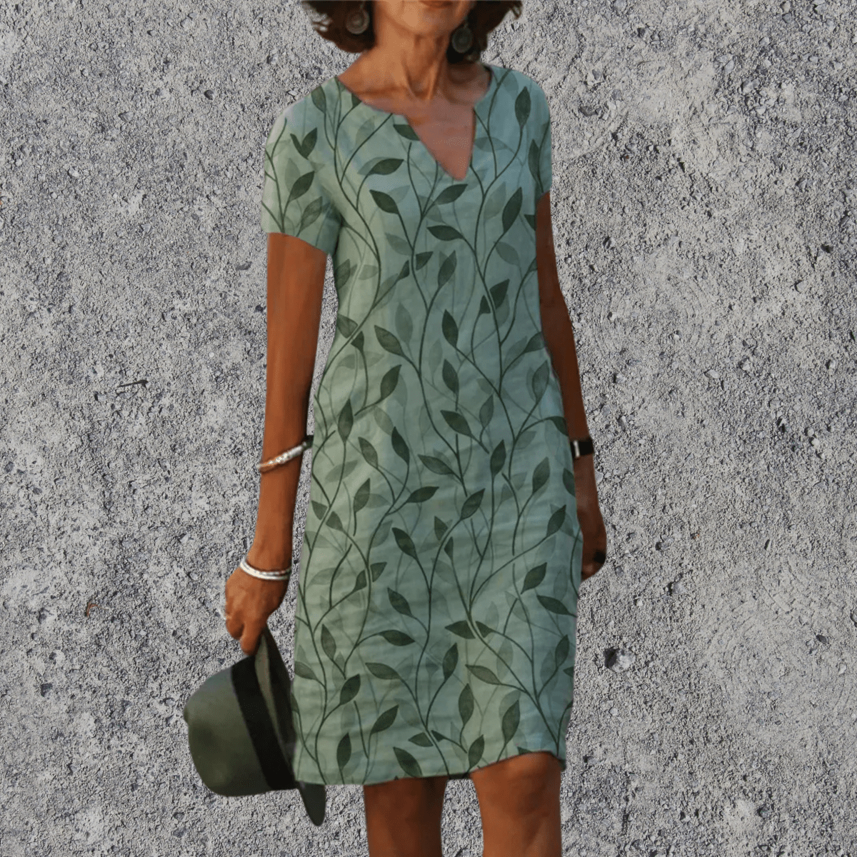 Robe midi femme coupe droite imprimée