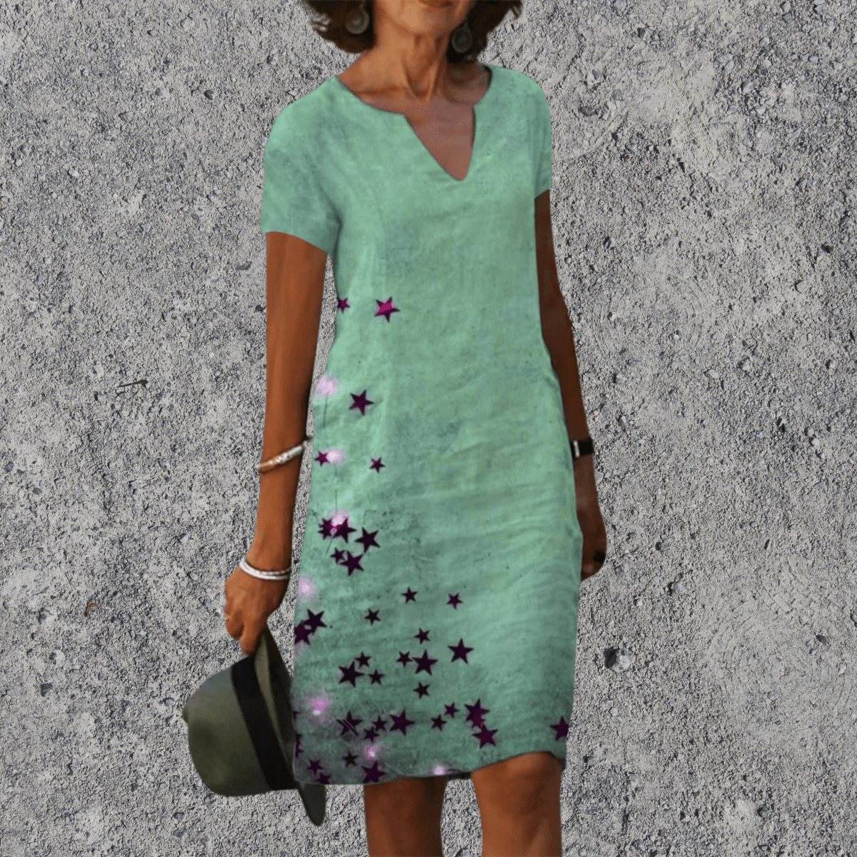 Robe midi femme coupe droite imprimée