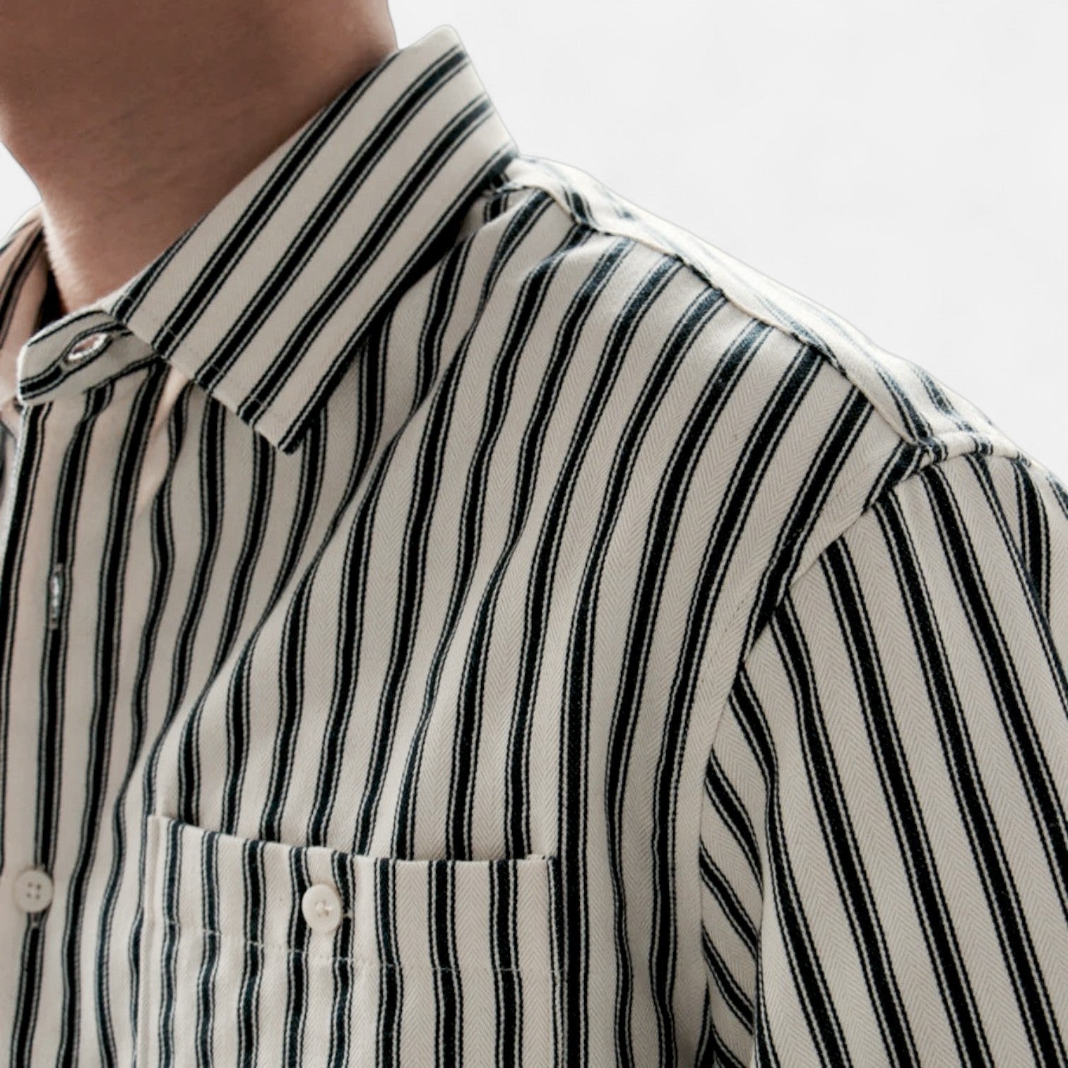 Ancienne Monde | Chemise Rayée à Manches Longues pour Homme – Superposition Légère, Élégance Côtière Intemporelle