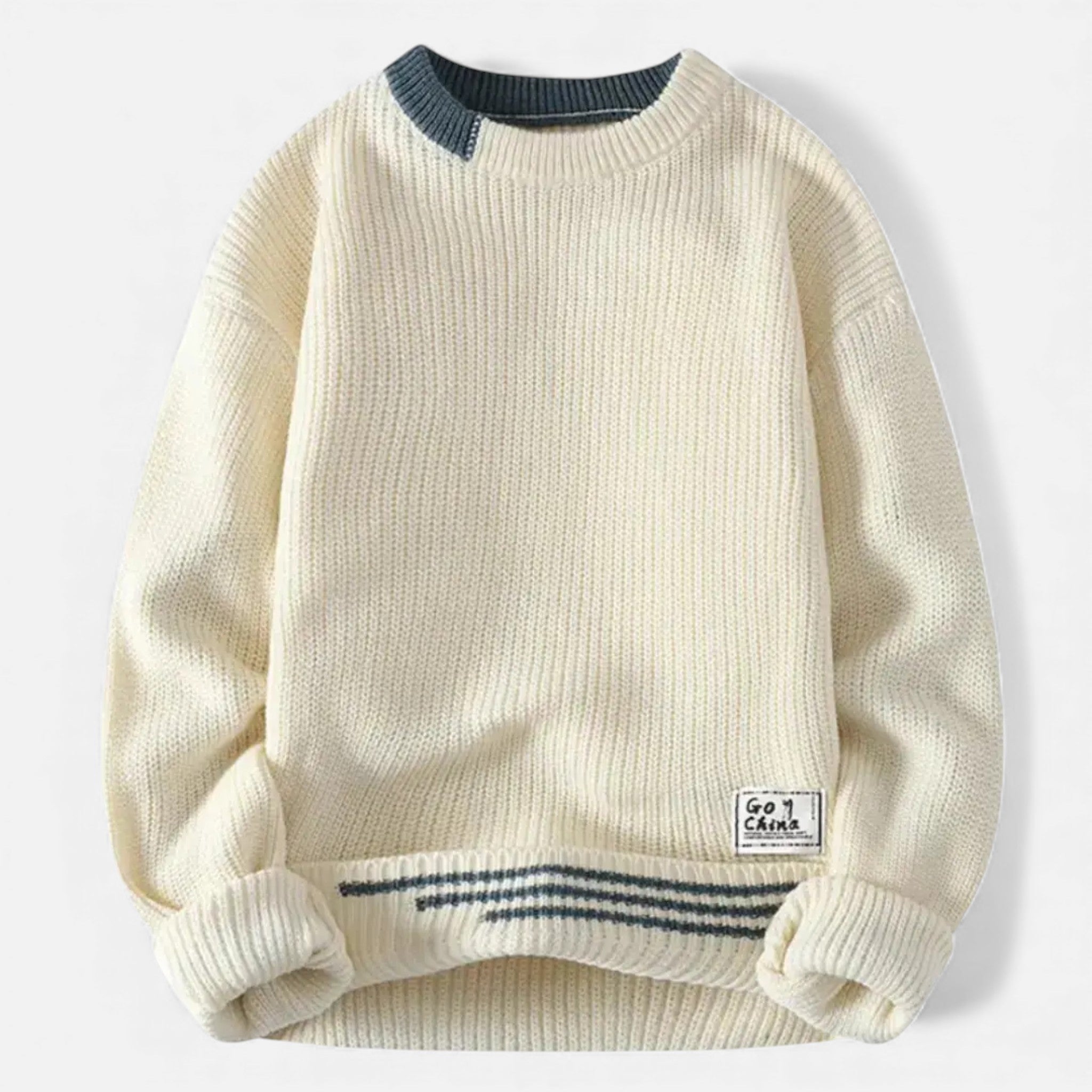 Ancienne Monde | Klasszikus férfi kötött pulóver – elegáns foltmintás