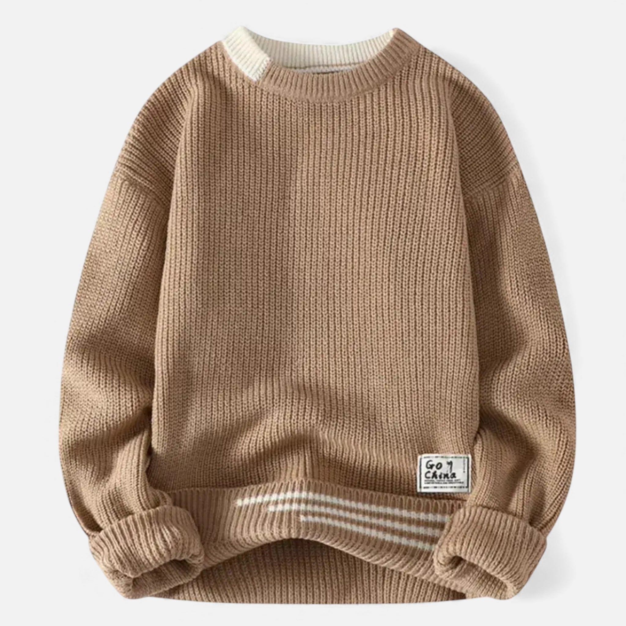 Ancienne Monde | Klasszikus férfi kötött pulóver – elegáns foltmintás