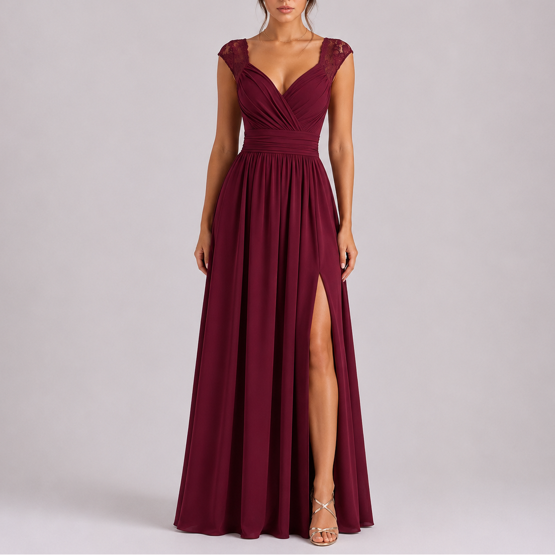 Abendkleid mit seitlichem Schlitz