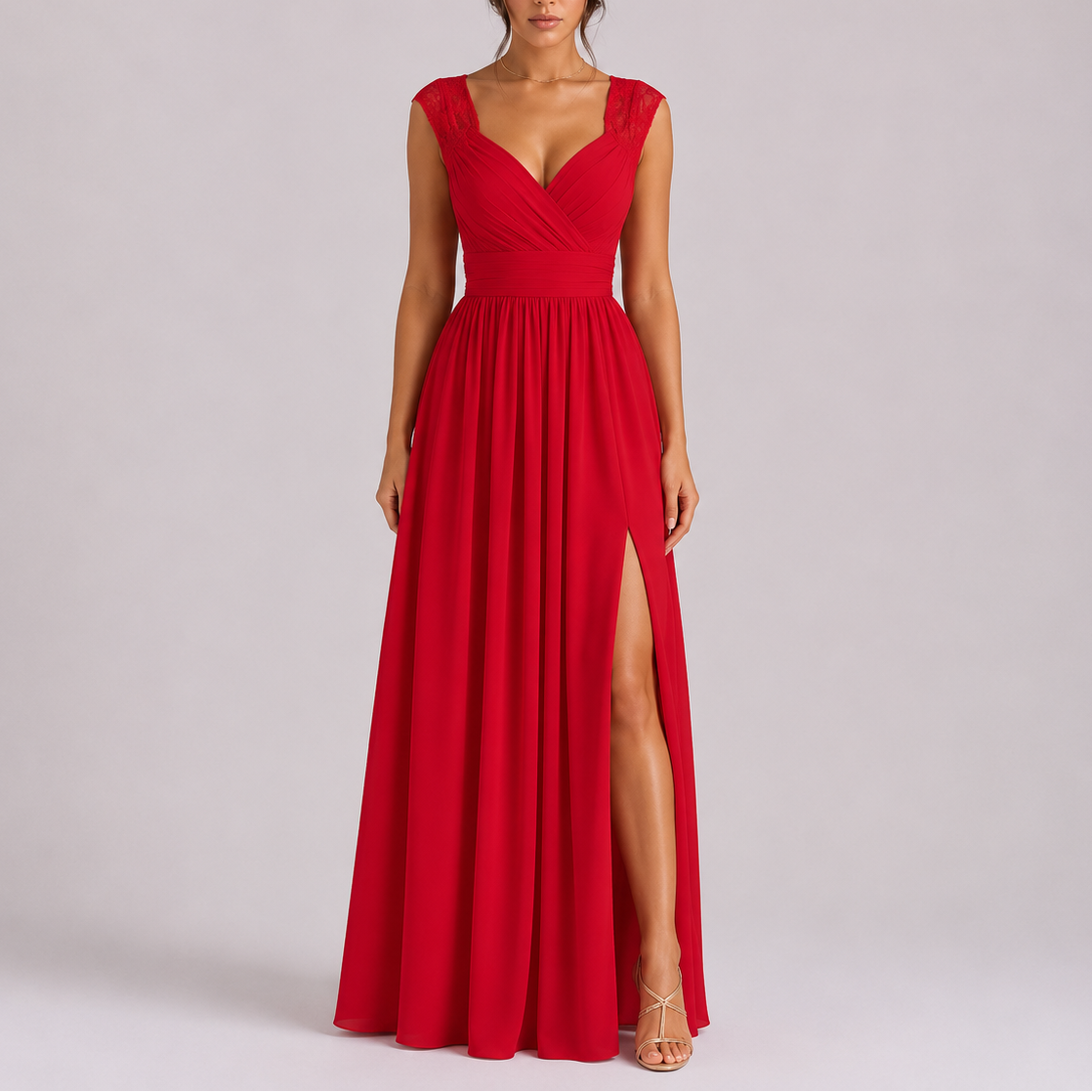 Abendkleid mit seitlichem Schlitz