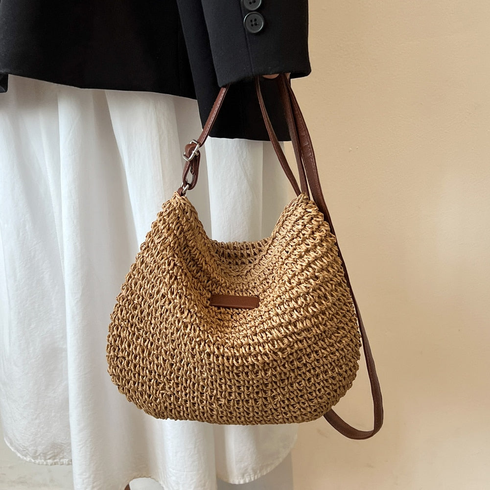 Veľká bohémska dámska kabelka - mäkká sieťovaná taška - voľnočasová