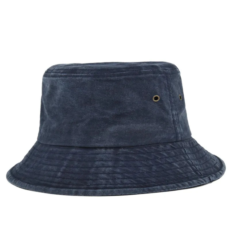 Bucket hat solhat i vasket bomuld til mænd og kvinder til udendørs brug