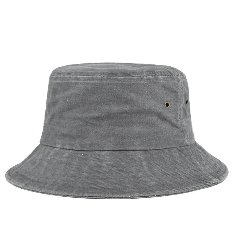 Bucket hat solhat i vasket bomuld til mænd og kvinder til udendørs brug
