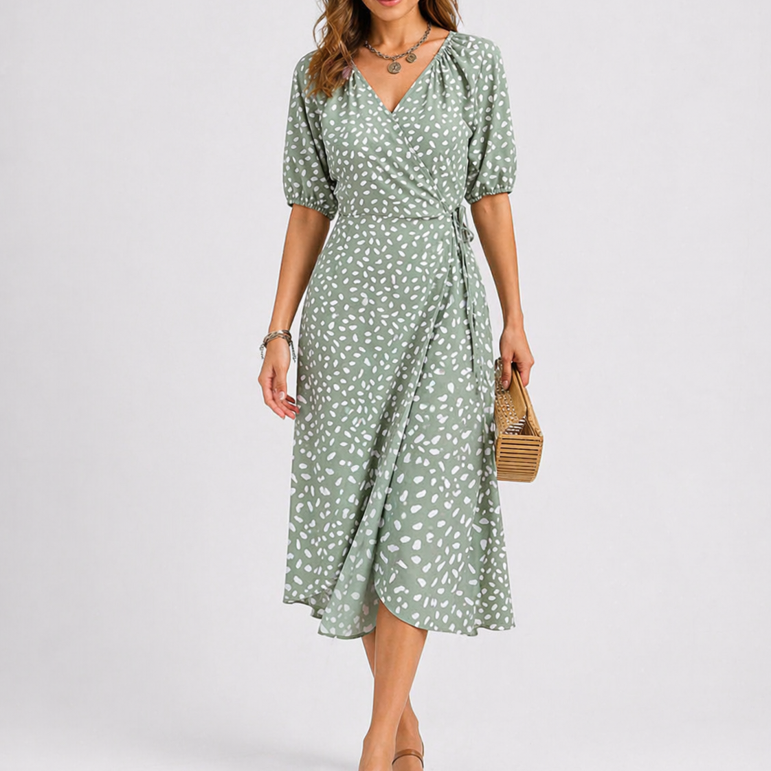 Midikleid mit abstraktem Muster