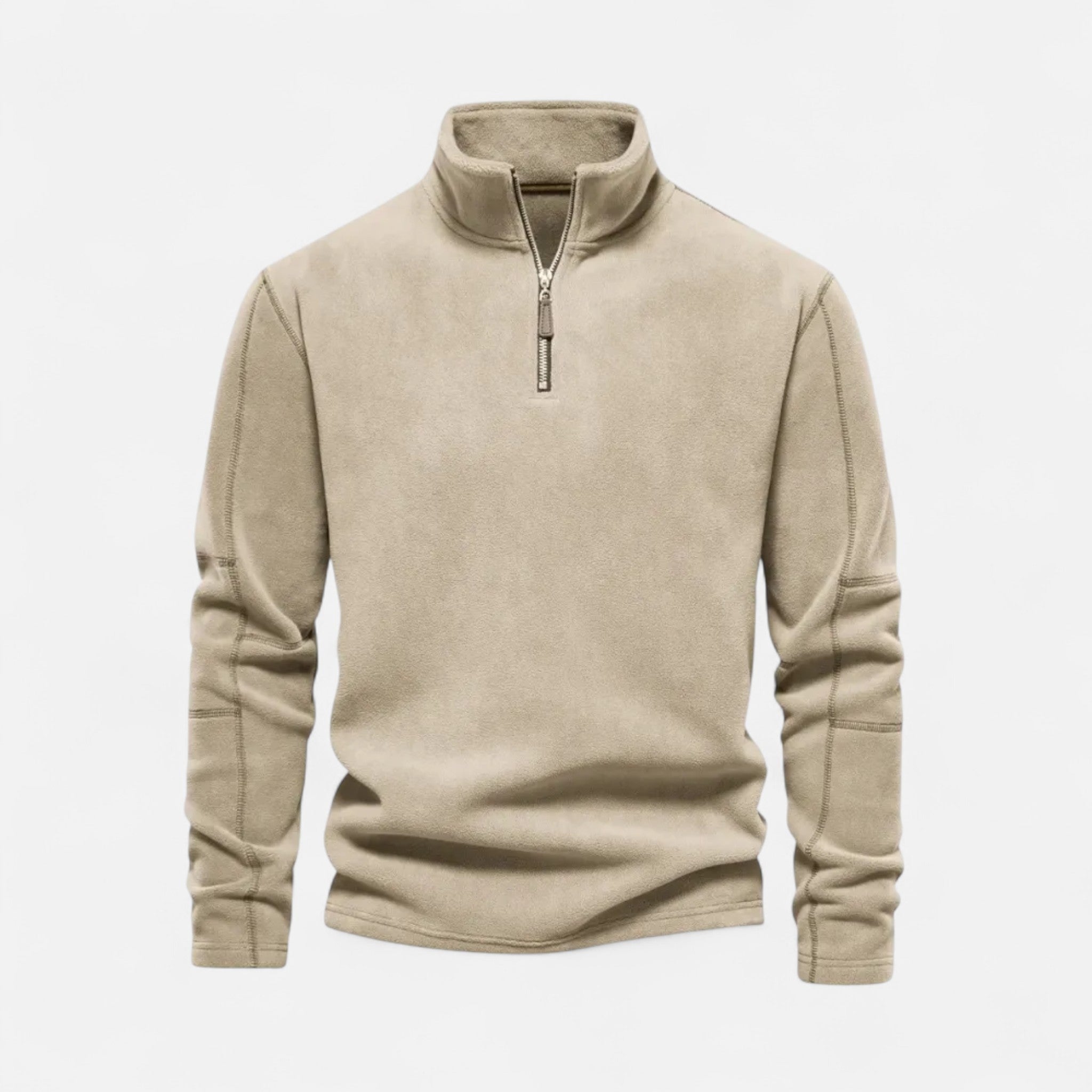 Ancienne Monde | Pull Polaire Homme Demi-Zip Col Haut Premium