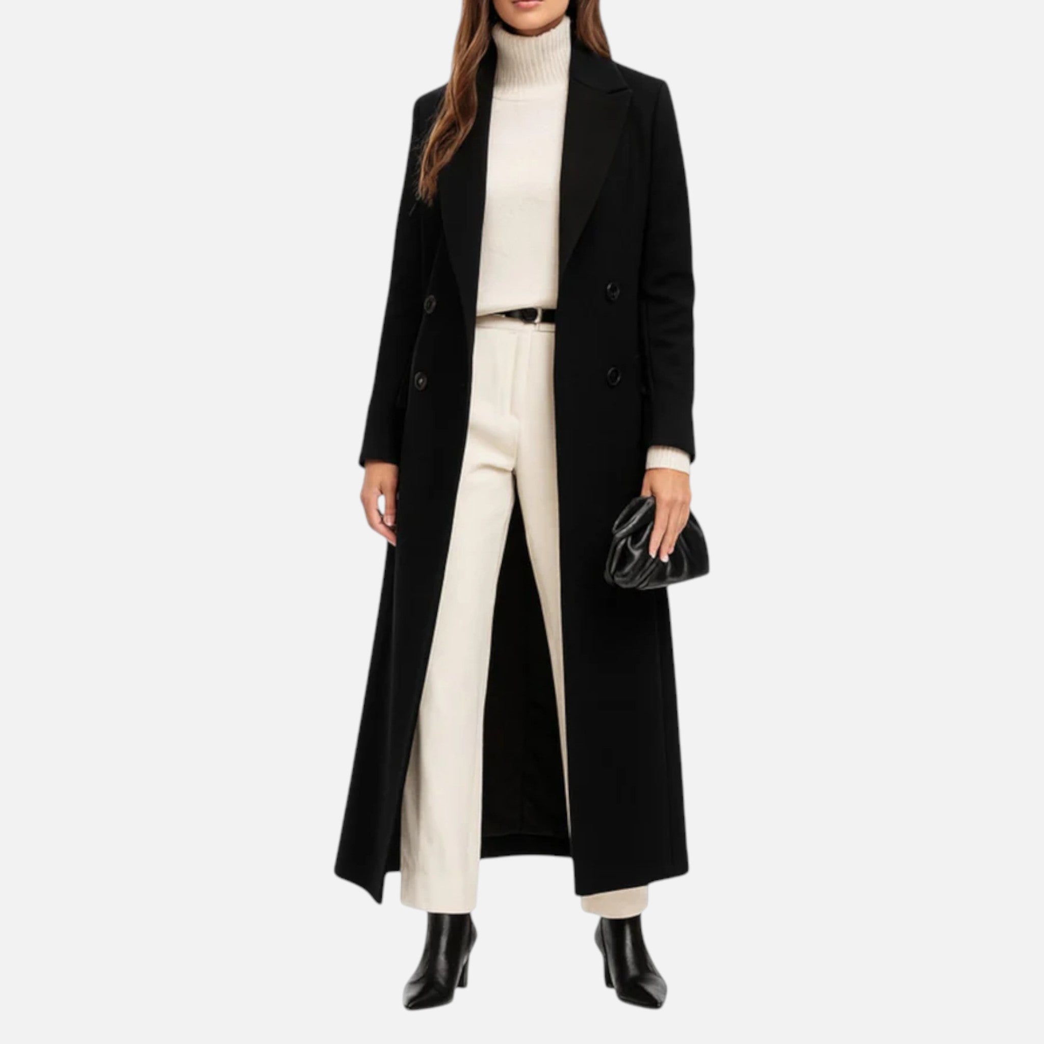 Ancienne Monde | Cappotto Lungo Donna Nero Sagomato