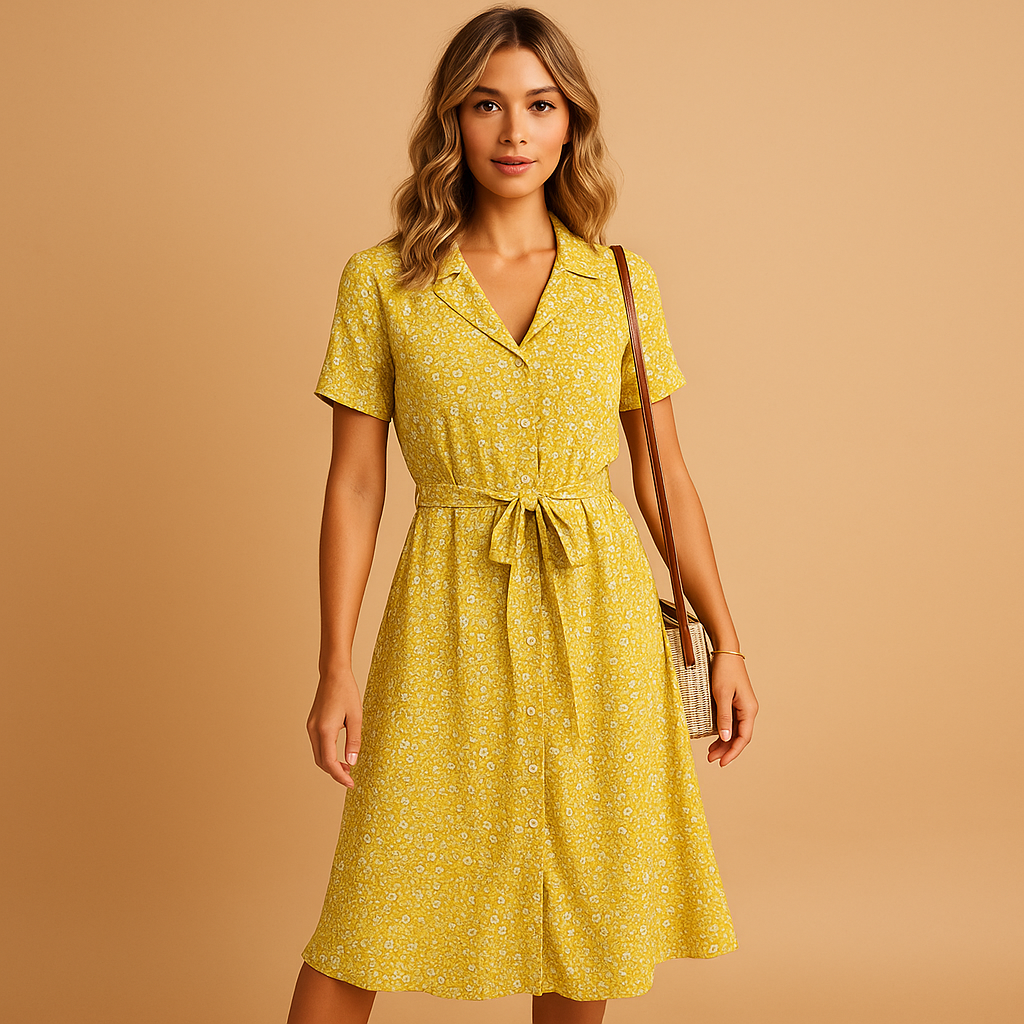 Robe Mi-Longue à Boutons