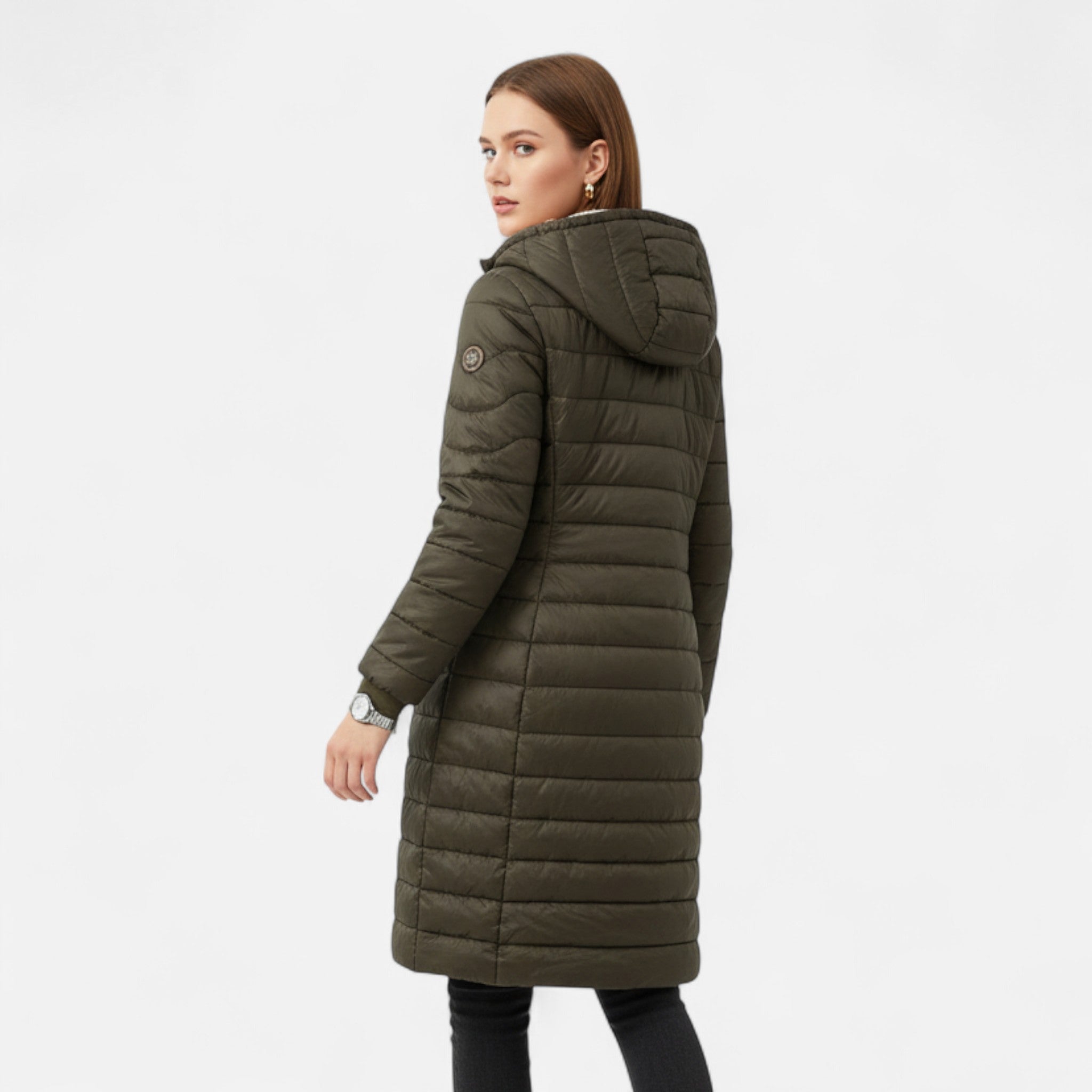 Ancienne Monde | Parka Femme Mi-Longue à Capuche et Doublure Laine d’Agneau