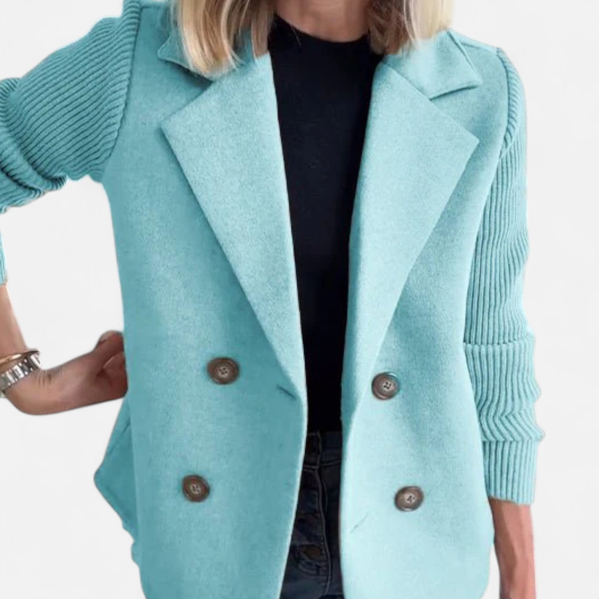 Ancienne Monde | Blazer Femme Élégant Manches en Maille