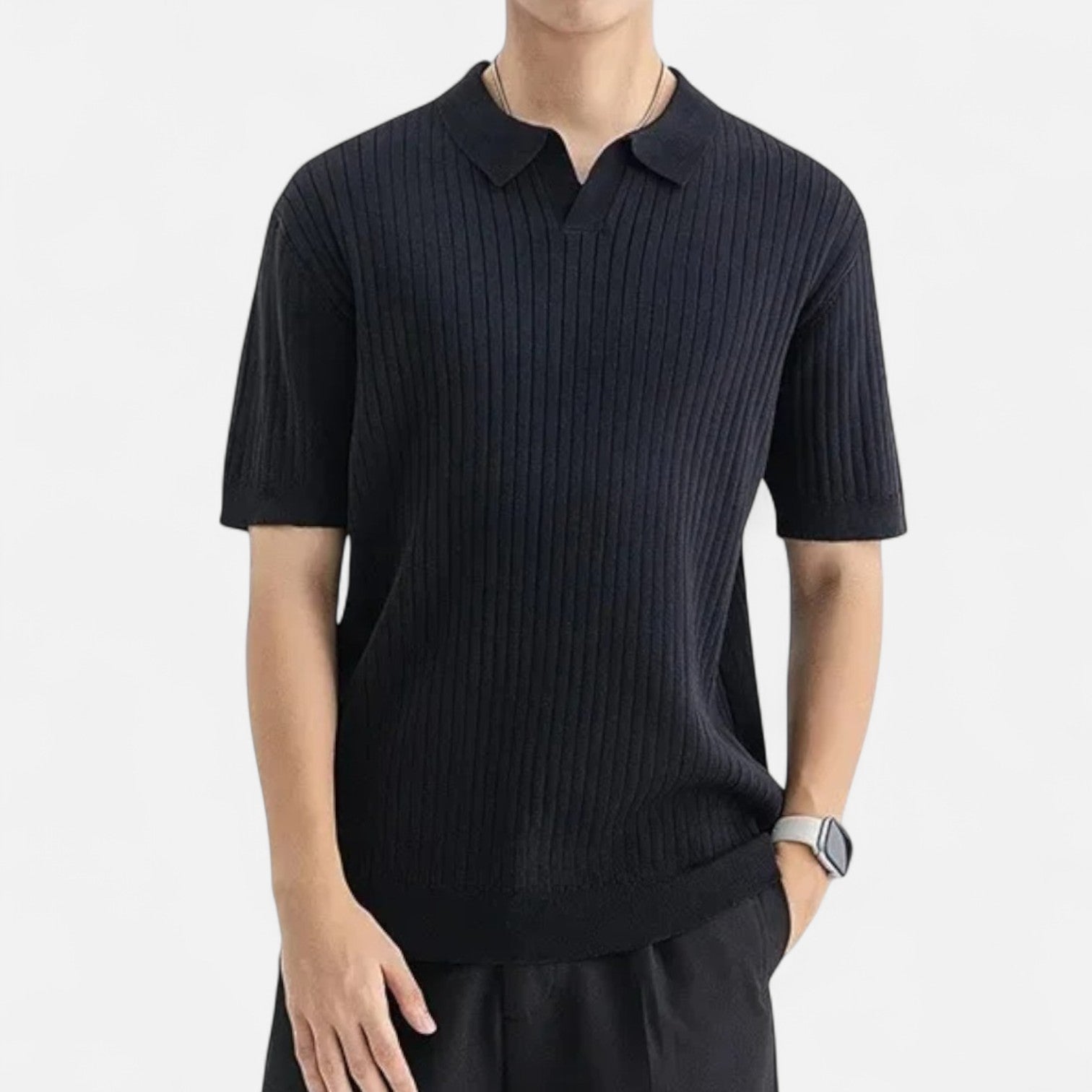 Ancienne Monde | Polo en Soie pour Homme – Manches Courtes Respirantes pour une Élégance Estivale