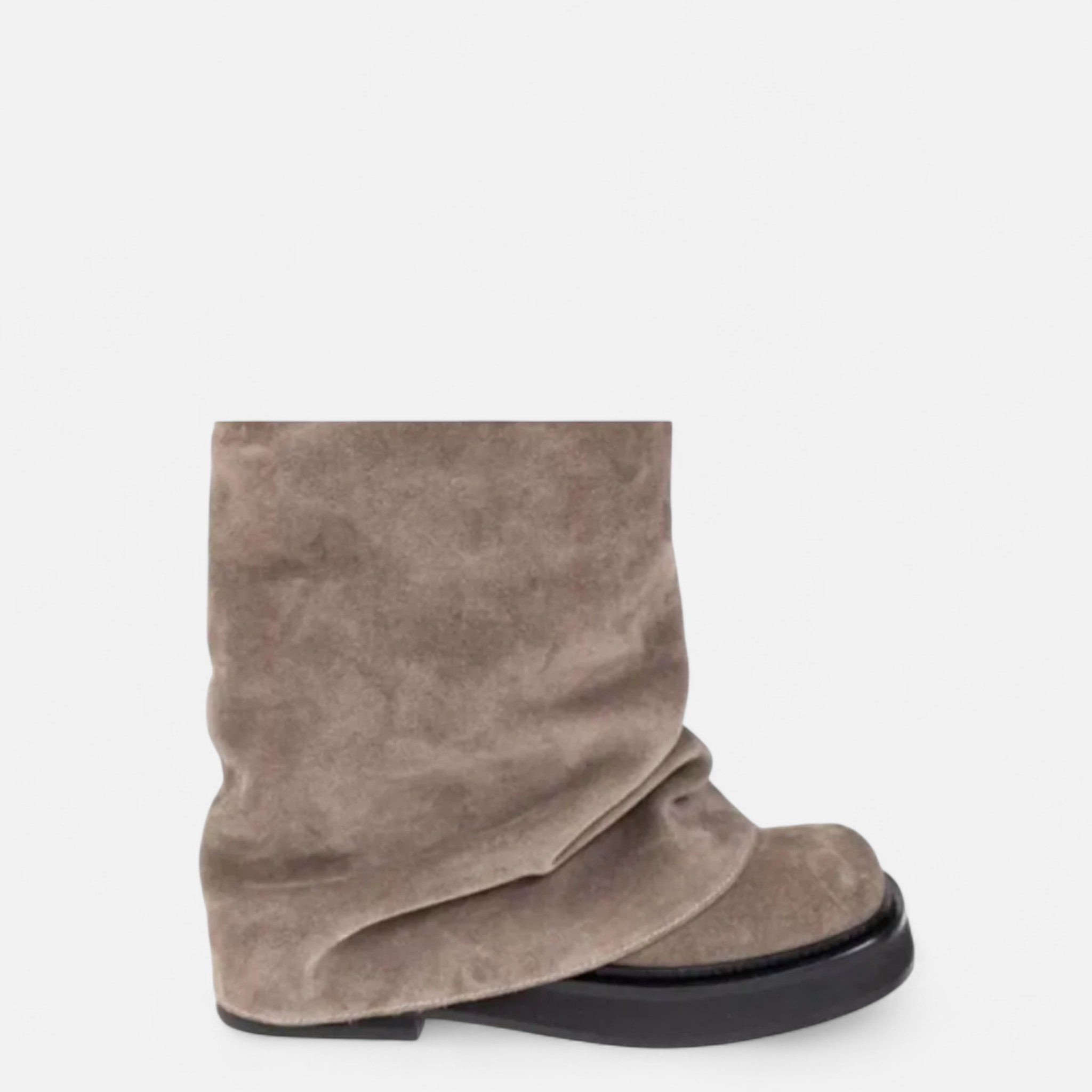Ancienne Monde | Bottes Hautes Femme Plissées Semelle Épaisse