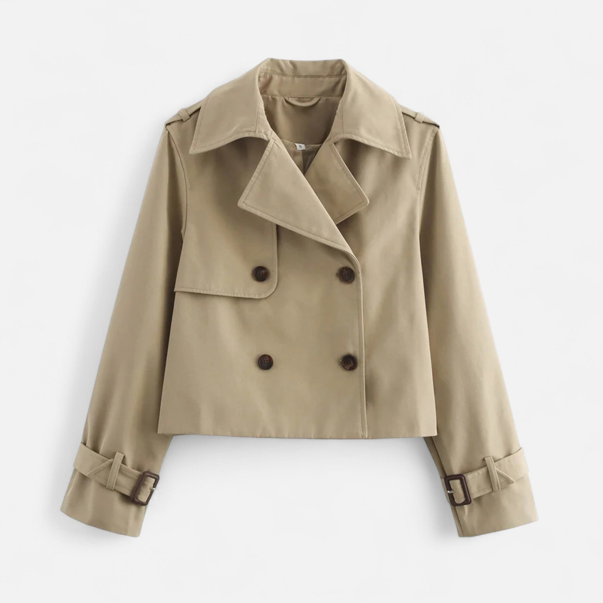 Ancienne Monde | Trench Court Femme Double Boutonnage Vintage