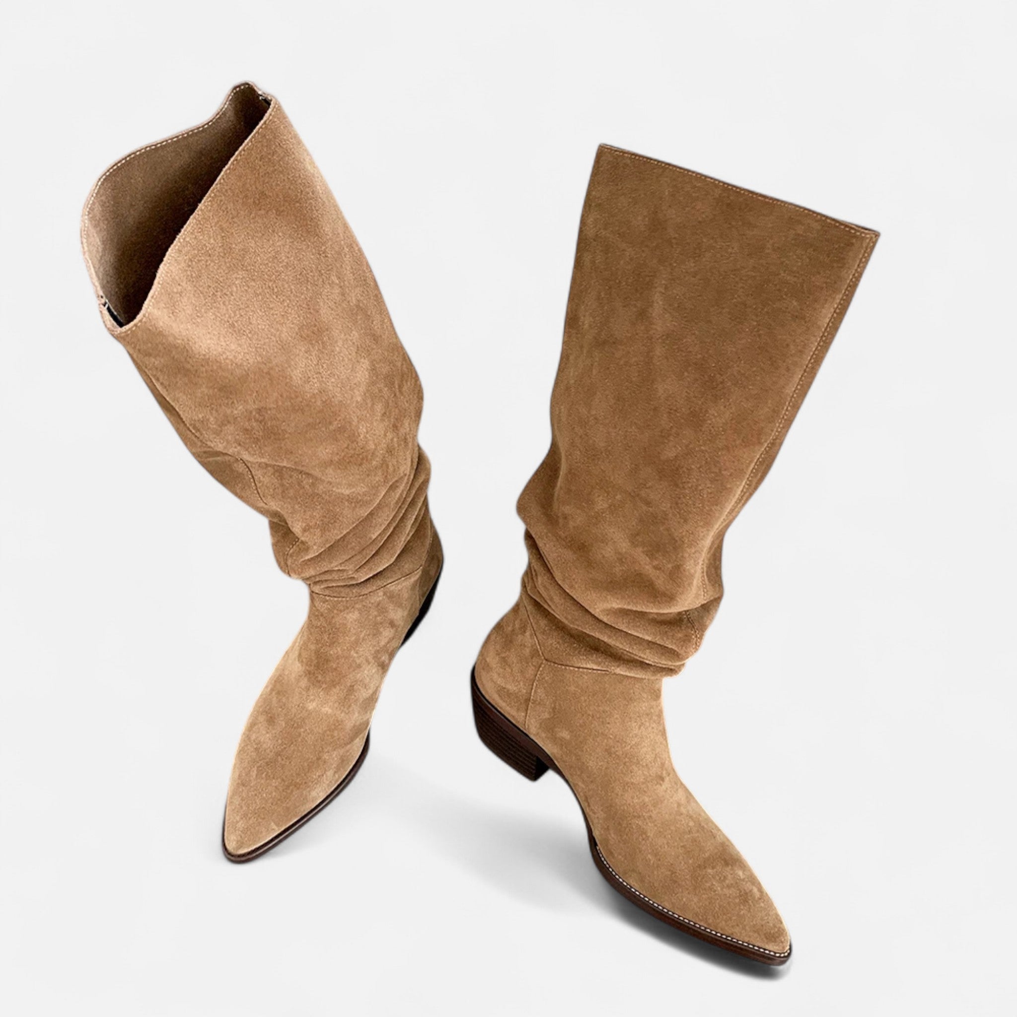 Ancienne Monde | Bottes Femme Suédine Pointues Élégantes