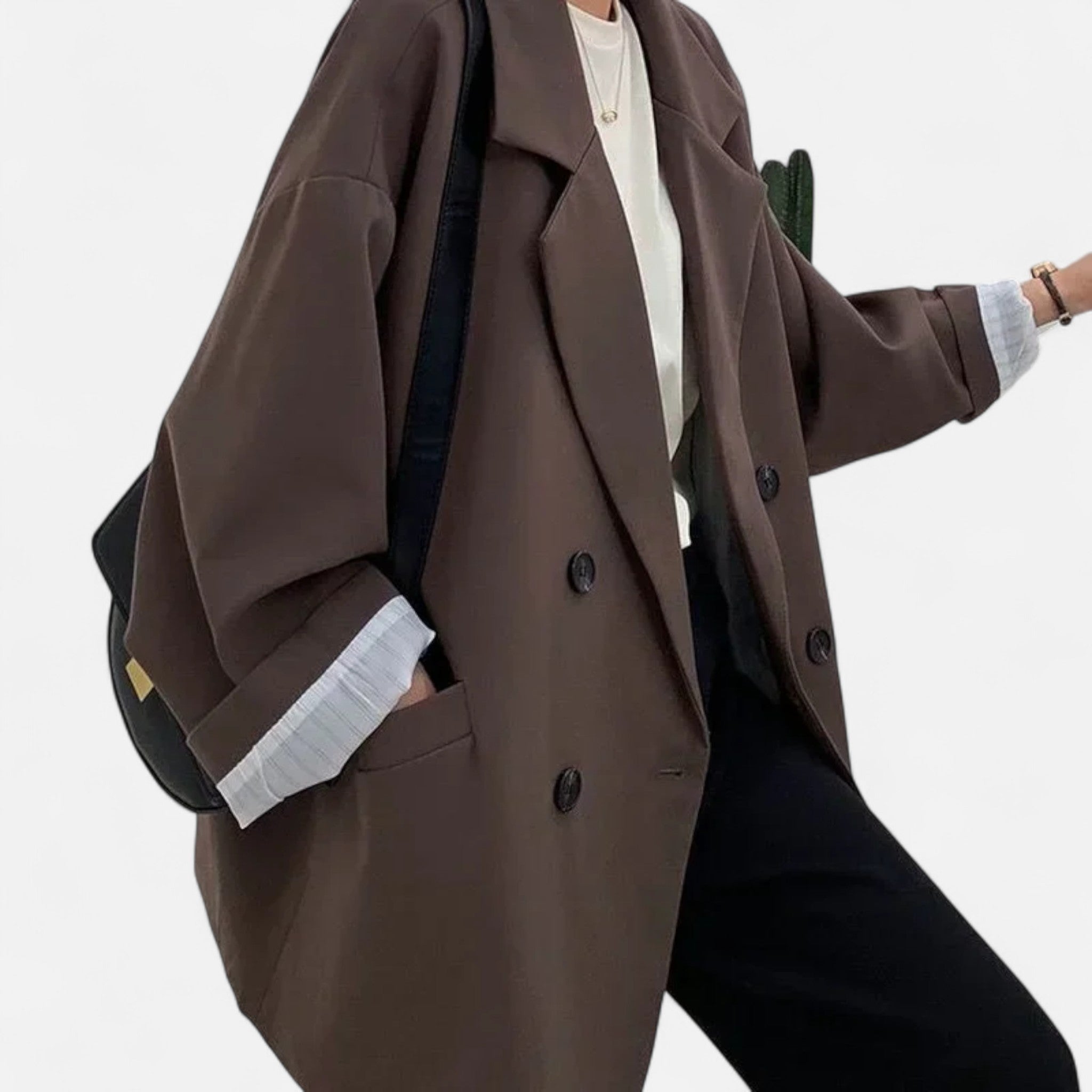 Ancienne Monde | Blazer Femme Double Boutonnage Ample