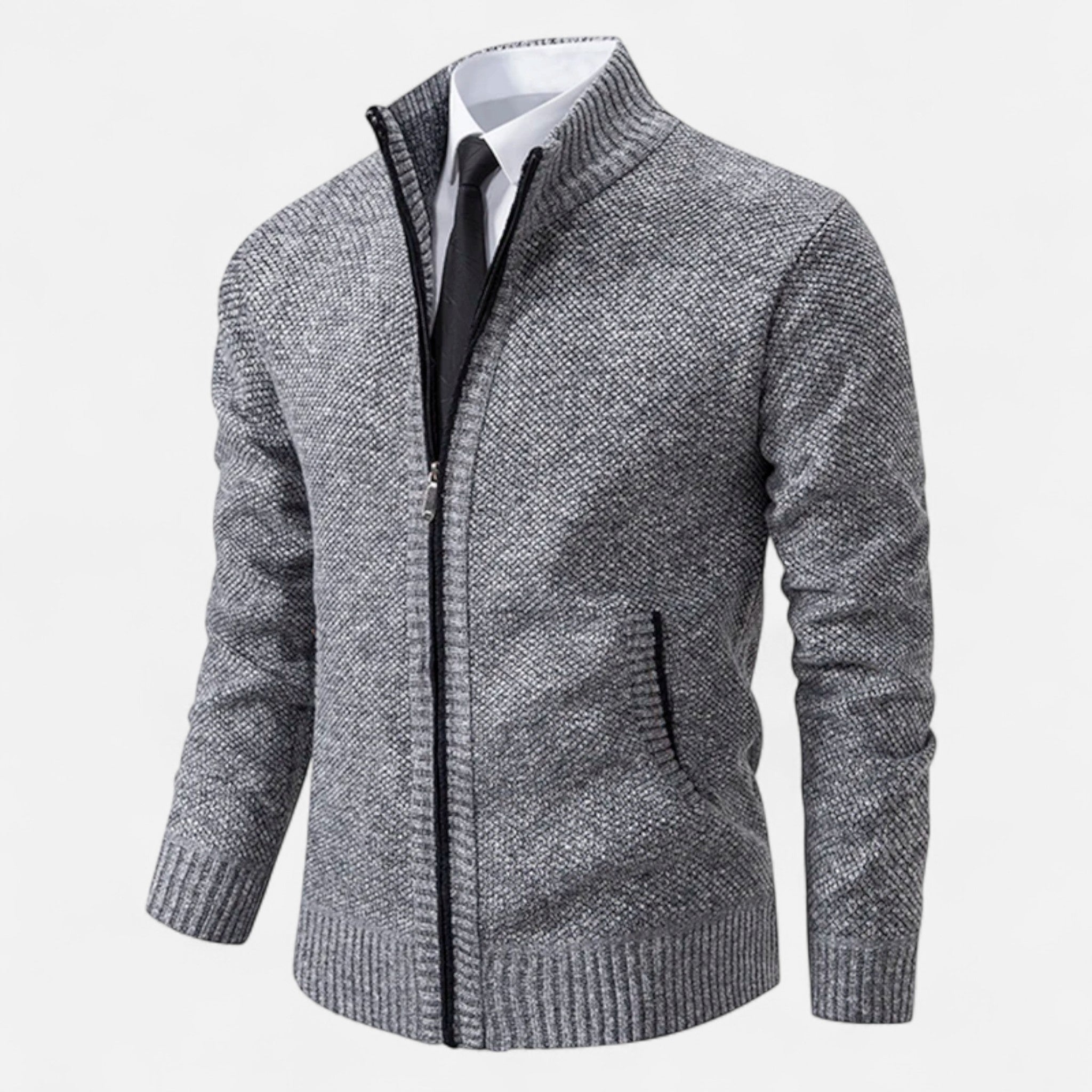 Ancienne Monde | Casaco Polar Masculino com Fecho e Gola Alta
