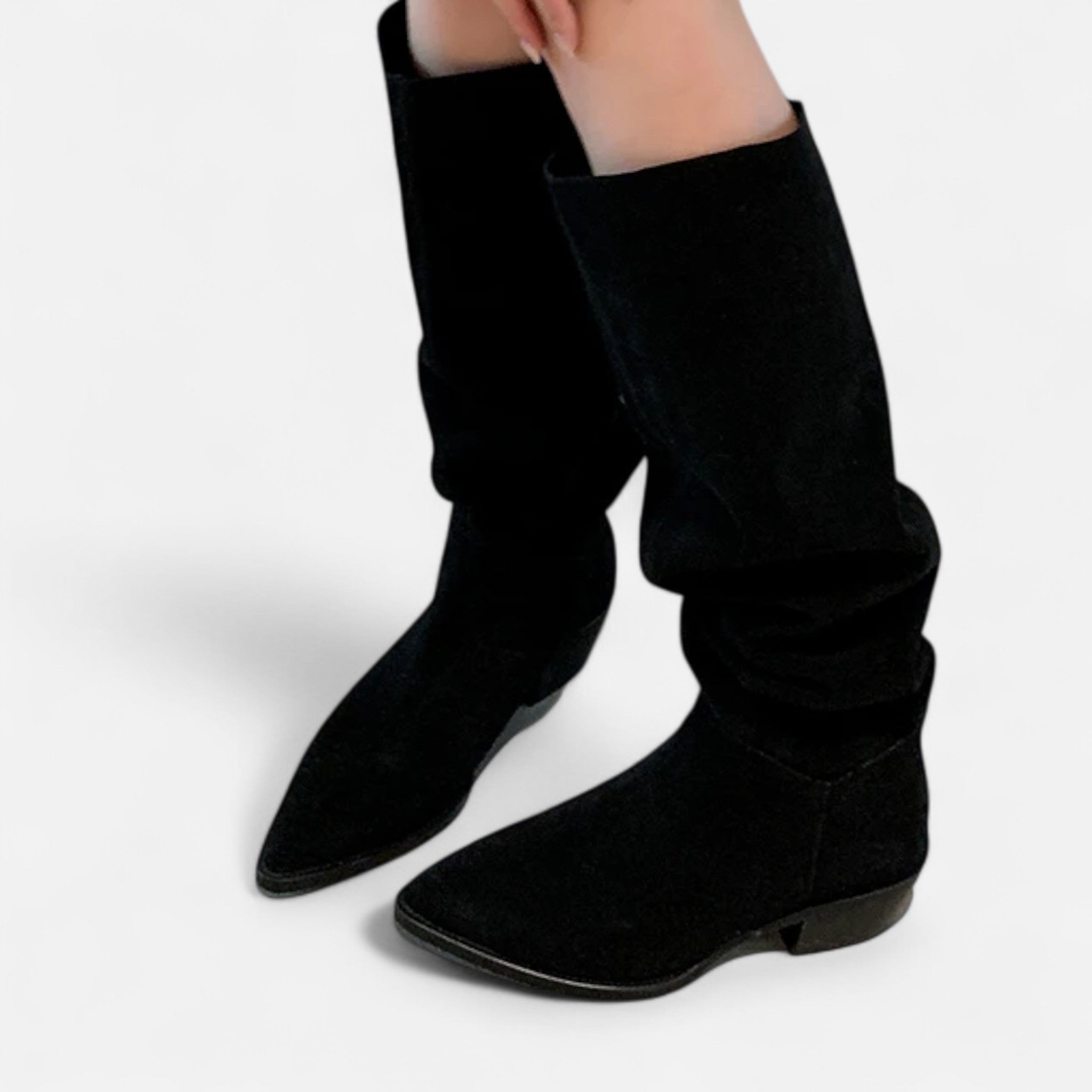 Ancienne Monde | Bottes Femme Suédine Pointues Élégantes