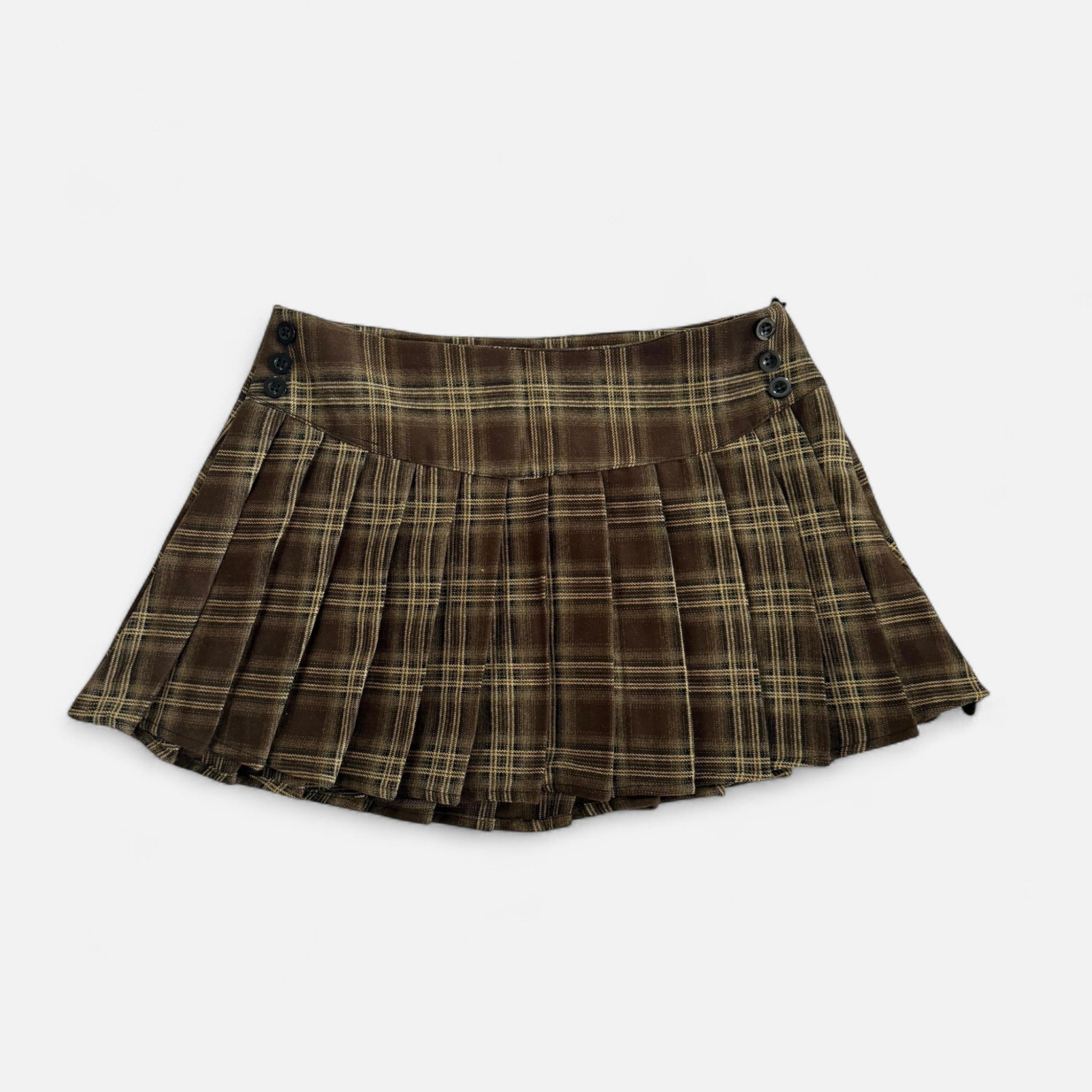 Ancienne Monde | Mini-Jupe Femme Plissée Carreaux Vintage