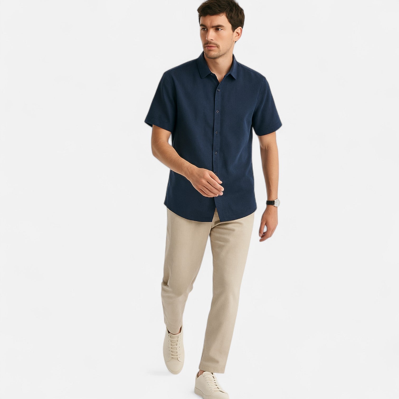 Ancienne Monde | Chemise à Manches Courtes en Lin pour Homme – Légèreté et Confort pour les Journées d’Été