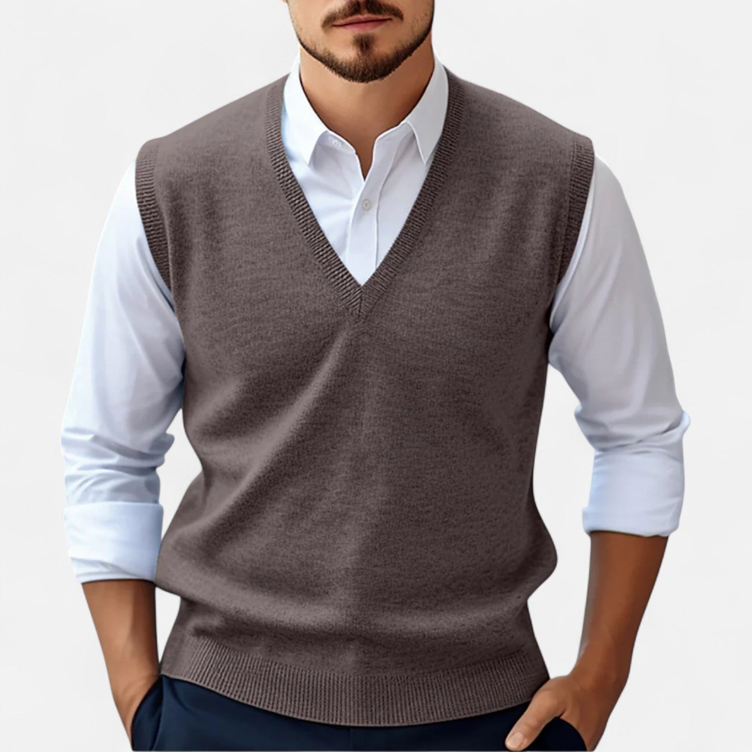 Ancienne Monde | Pull Sans Manches à Col V pour Homme