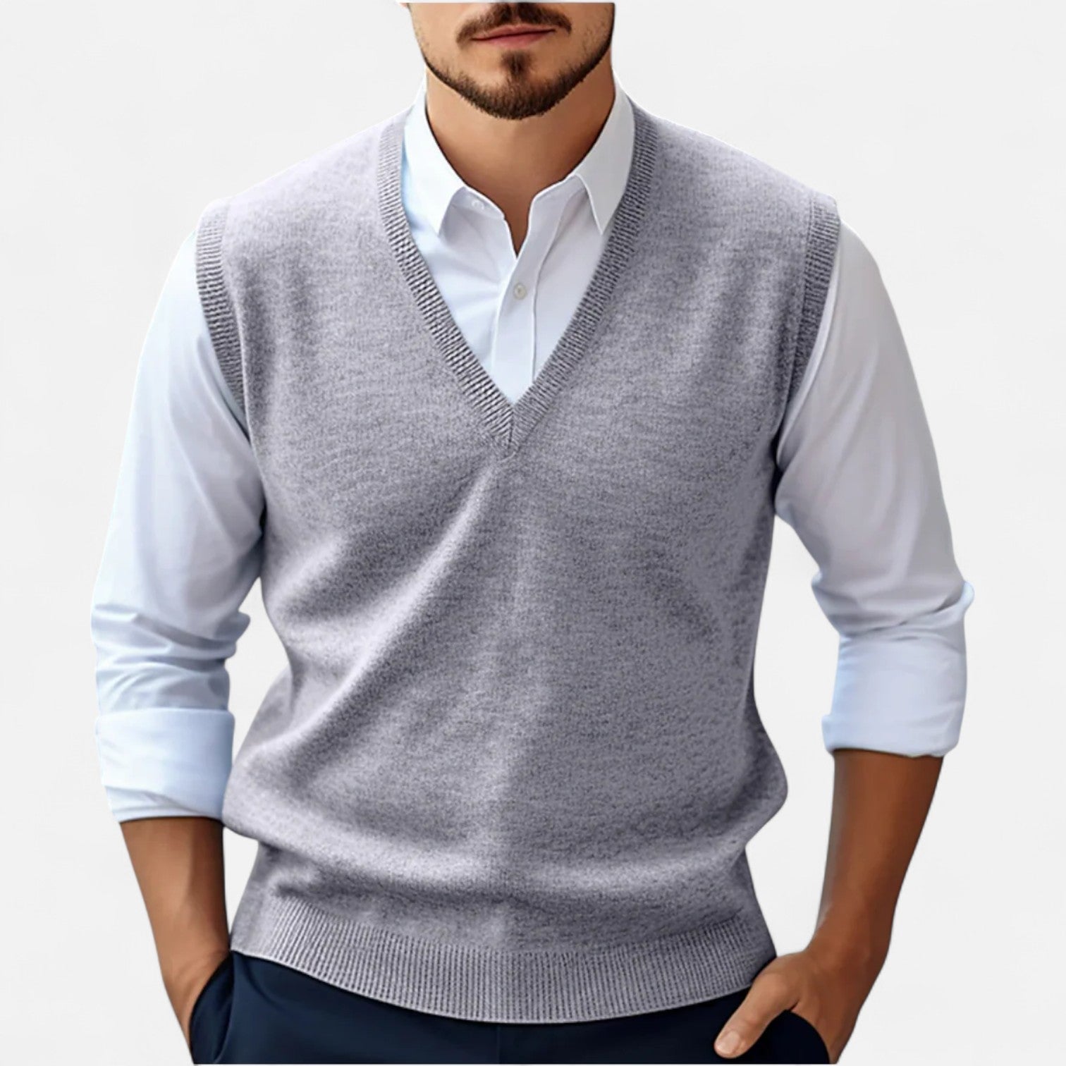 Ancienne Monde | Pull Sans Manches à Col V pour Homme