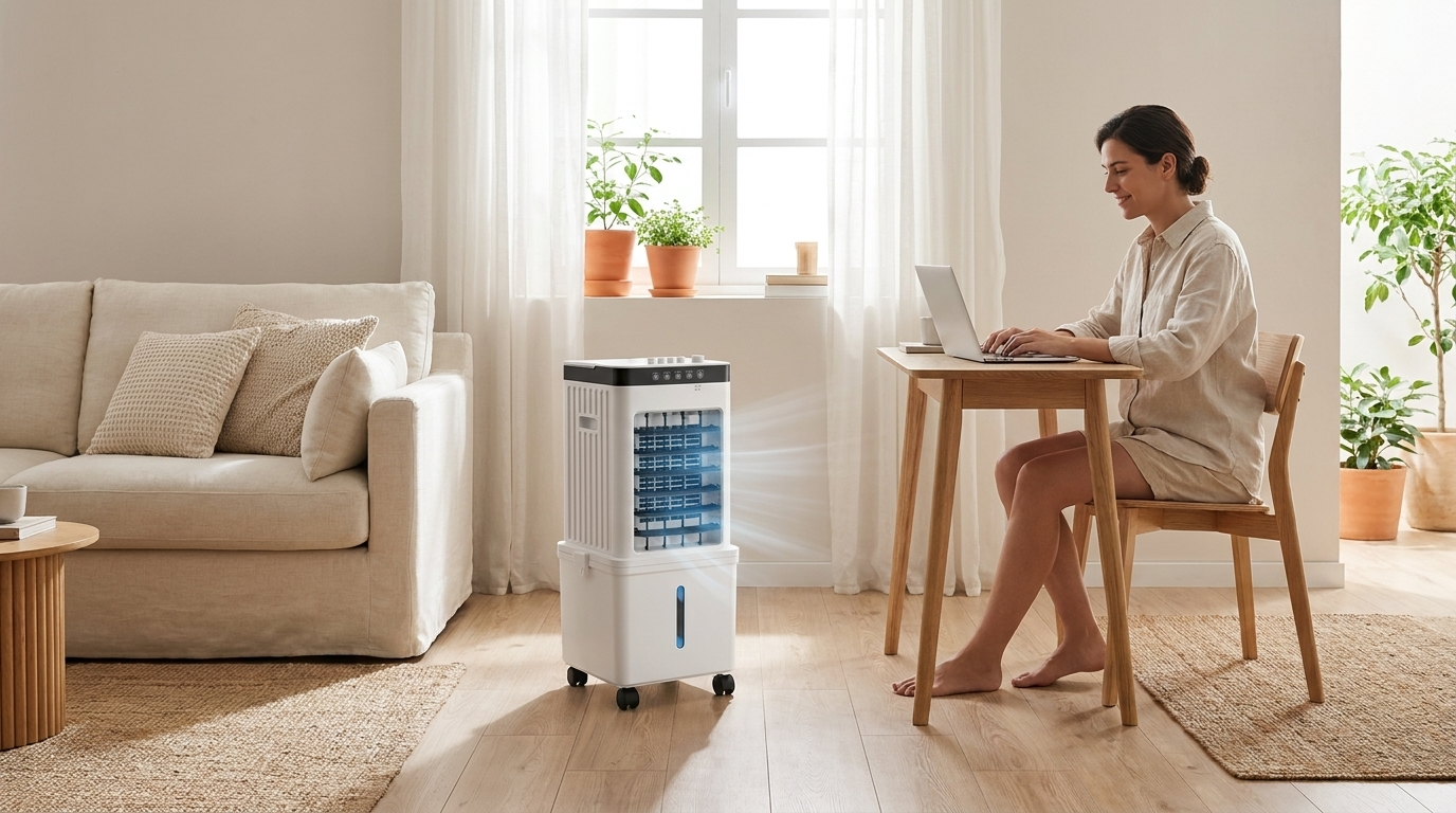Enfriador de aire móvil 3 en 1 con control remoto y ruedas