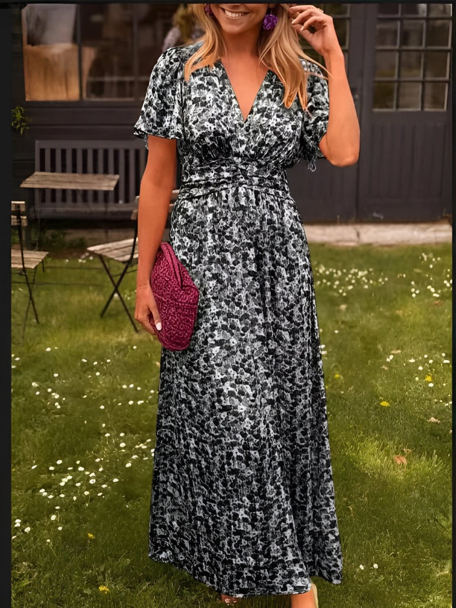 Maxi Robe Imprimée à Volants
