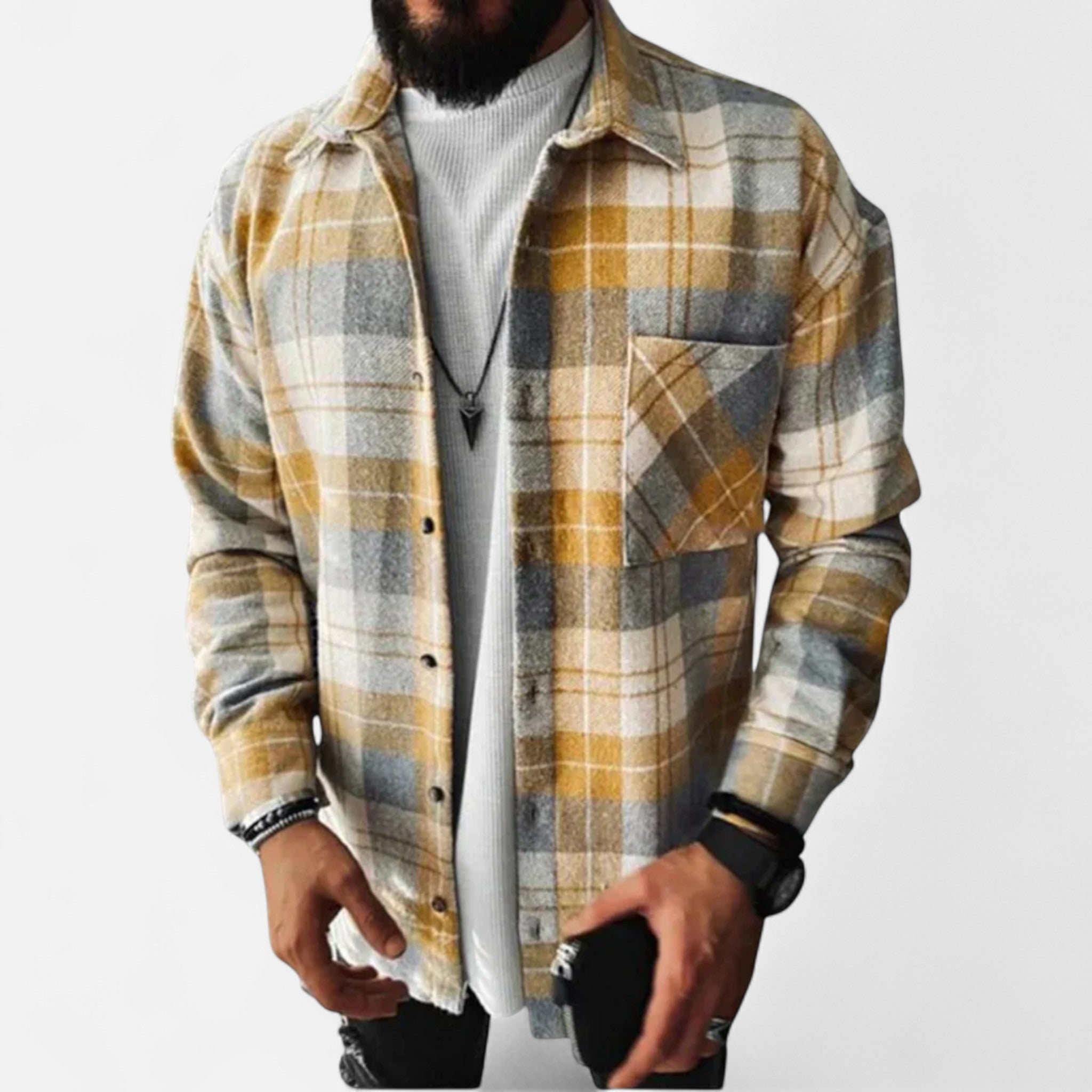 Ancienne Monde | Chemise Homme Hiver à Carreaux Classique Premium