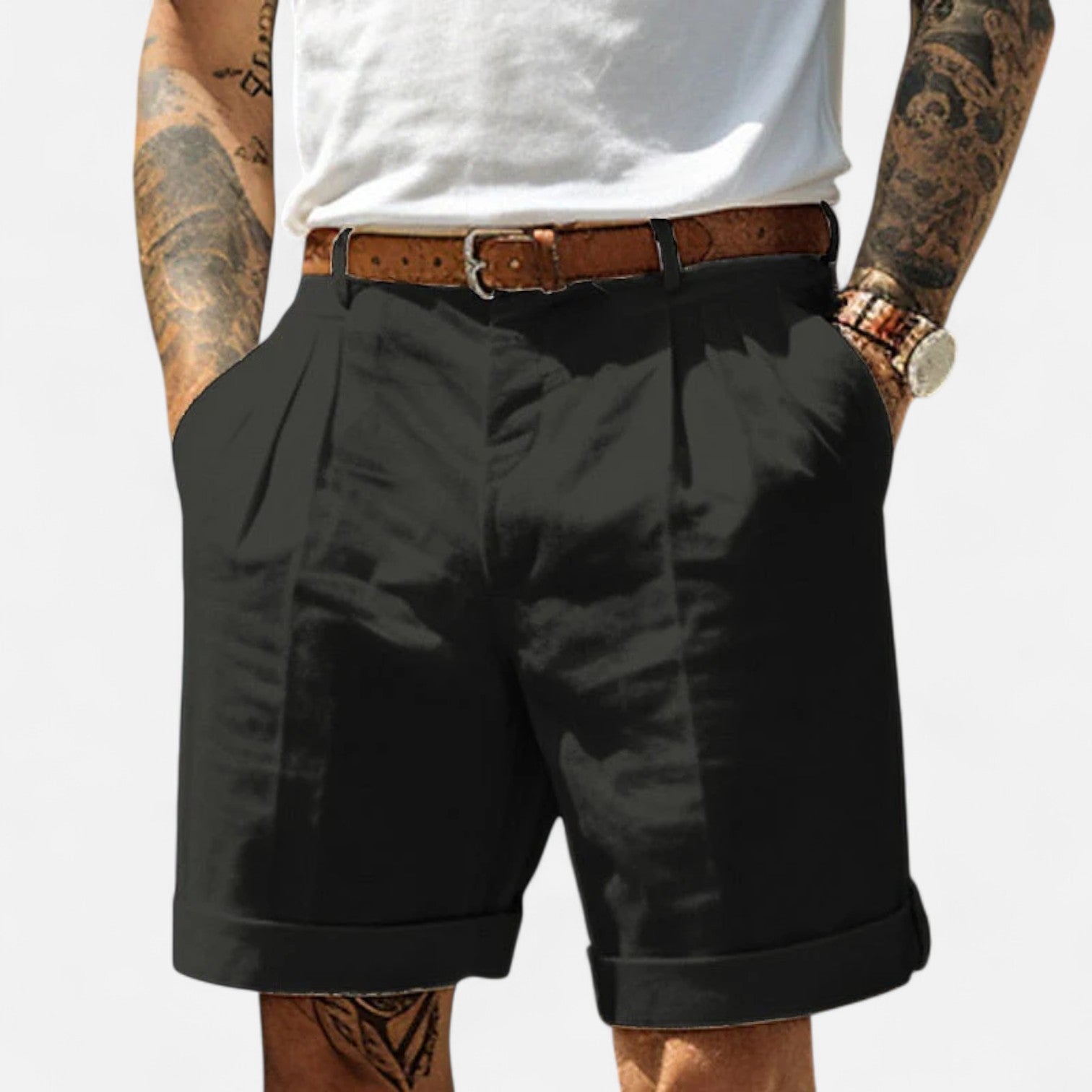Ancienne Monde | Short Homme d’Été Ajusté – Coupe Intemporelle, Luxe Discret