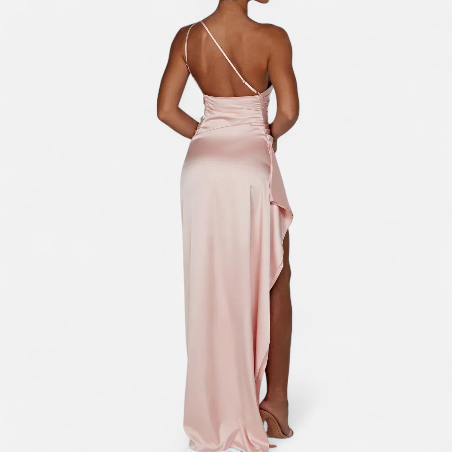 Ancienne Monde | Robe Longue Asymétrique pour Femme – Silhouette Sculpturale, Mouvement Naturel