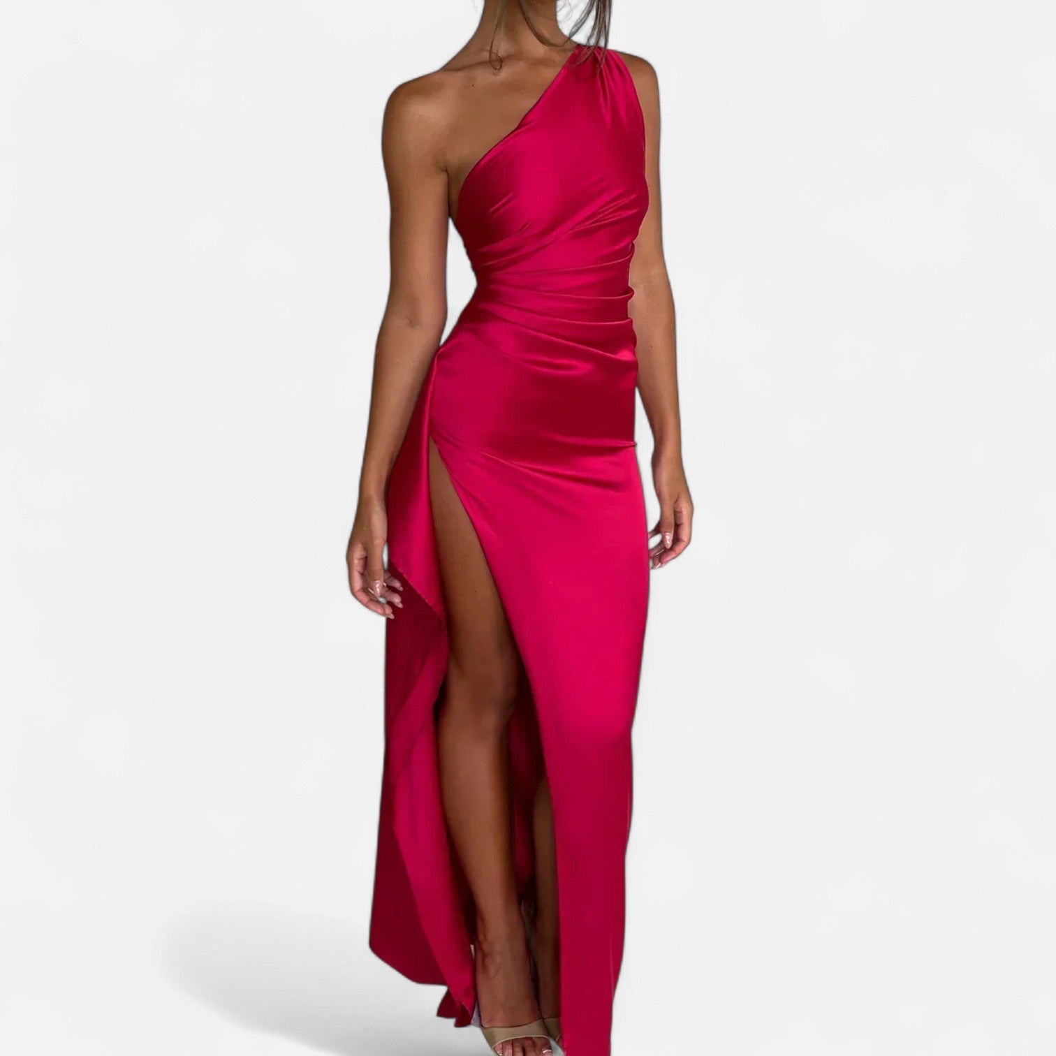 Ancienne Monde | Robe Longue Asymétrique pour Femme – Silhouette Sculpturale, Mouvement Naturel