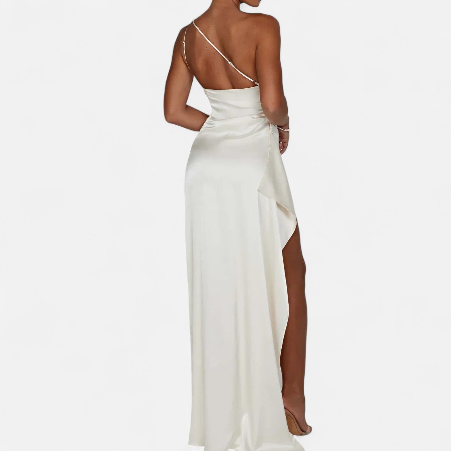 Ancienne Monde | Robe Longue Asymétrique pour Femme – Silhouette Sculpturale, Mouvement Naturel