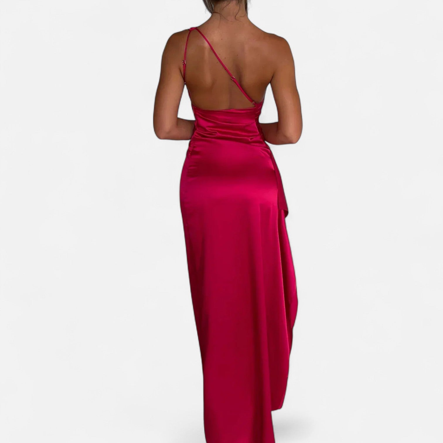 Ancienne Monde | Robe Longue Asymétrique pour Femme – Silhouette Sculpturale, Mouvement Naturel