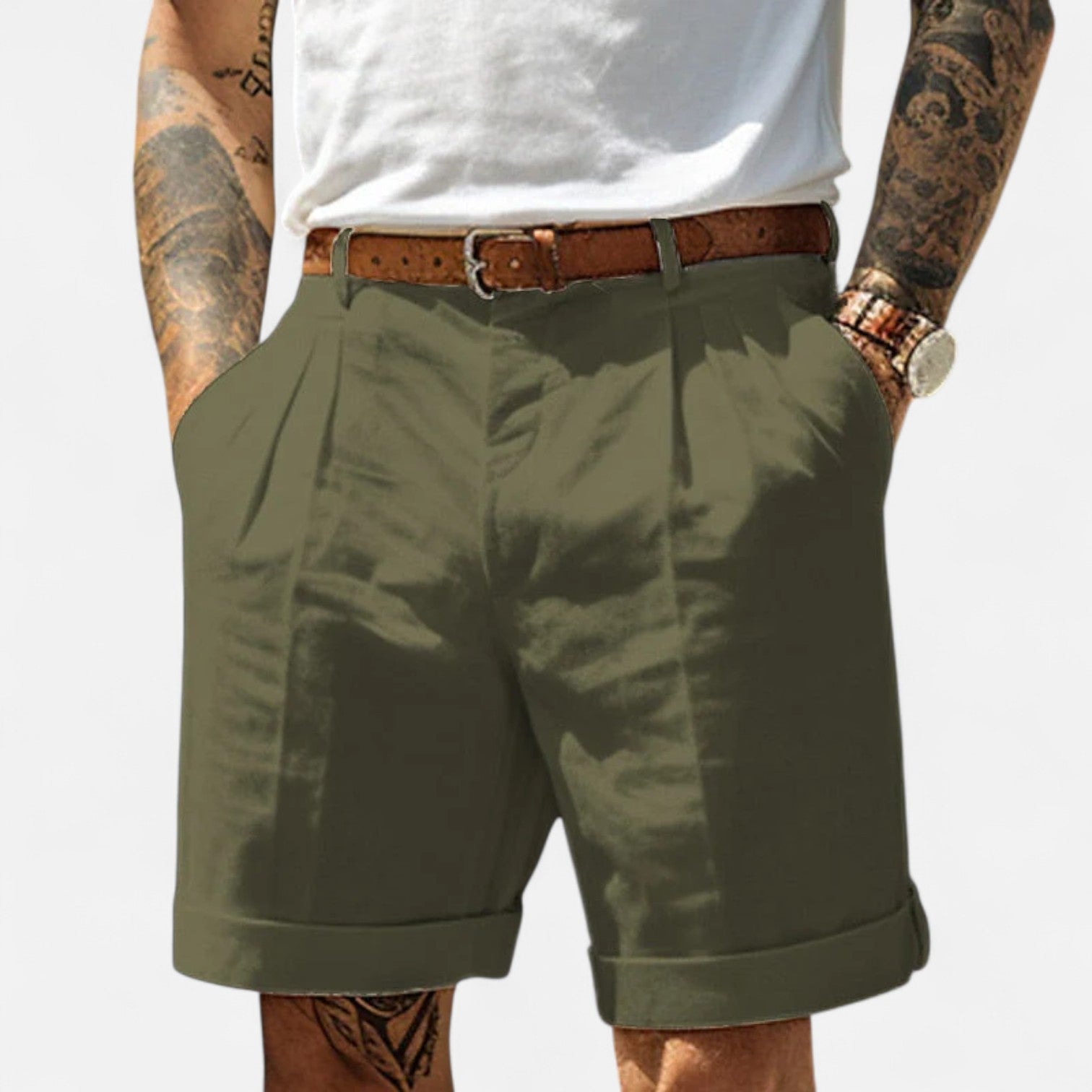 Ancienne Monde | Short Homme d’Été Ajusté – Coupe Intemporelle, Luxe Discret