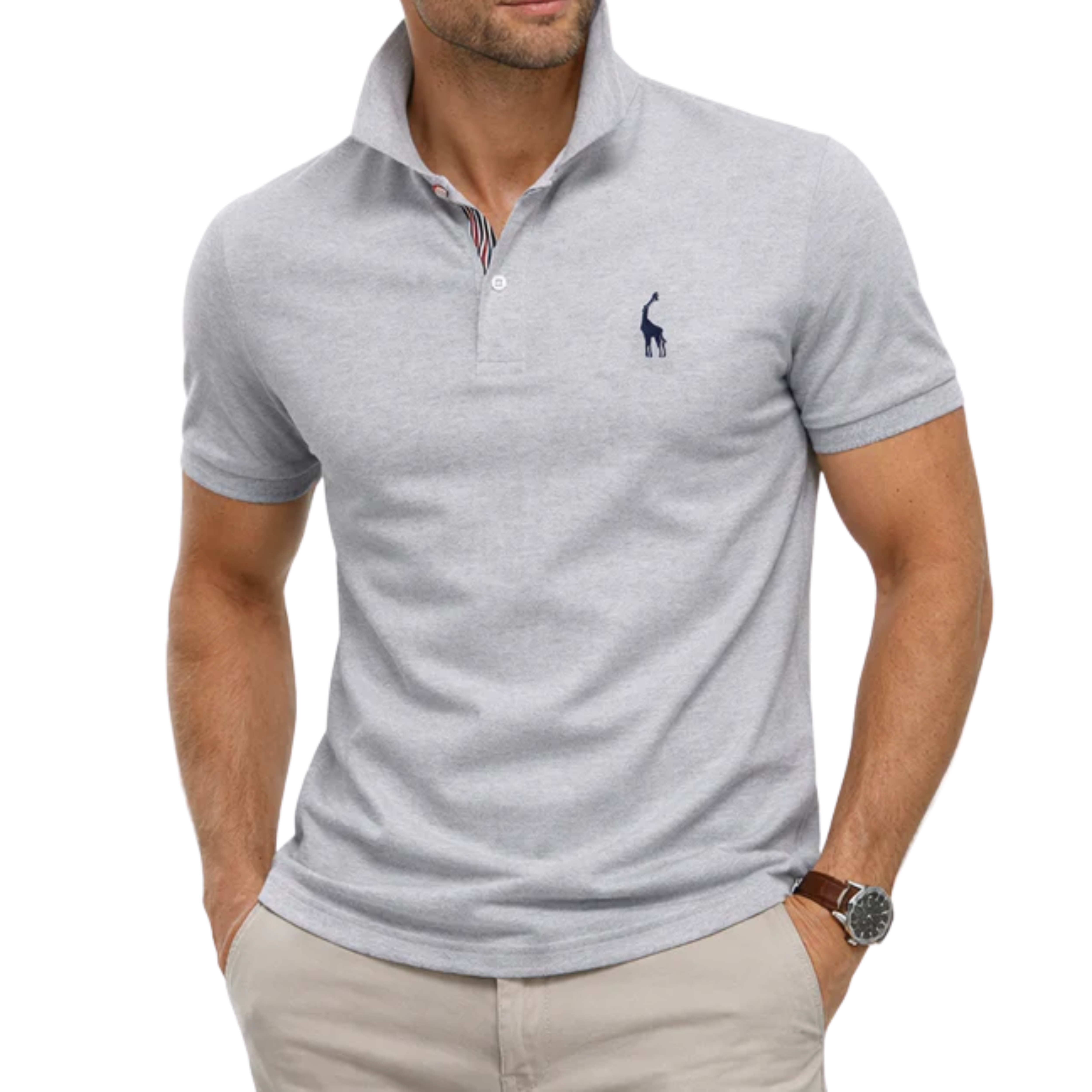 Pánské bavlněné polo — klasický střih — každodenní styl