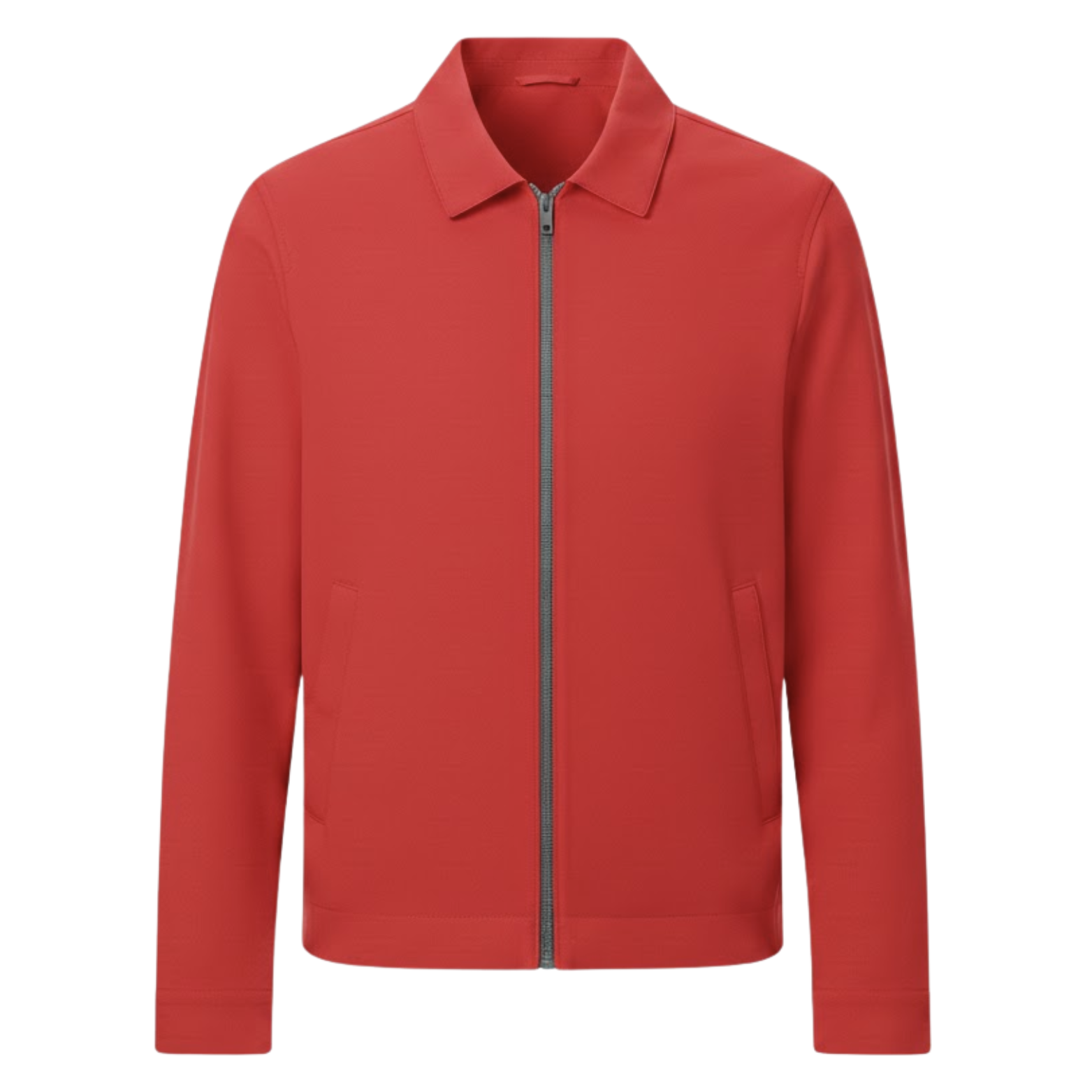 Chaqueta de trabajo ligera para hombre con cierre de cremallera y cuello de camisa clásico
