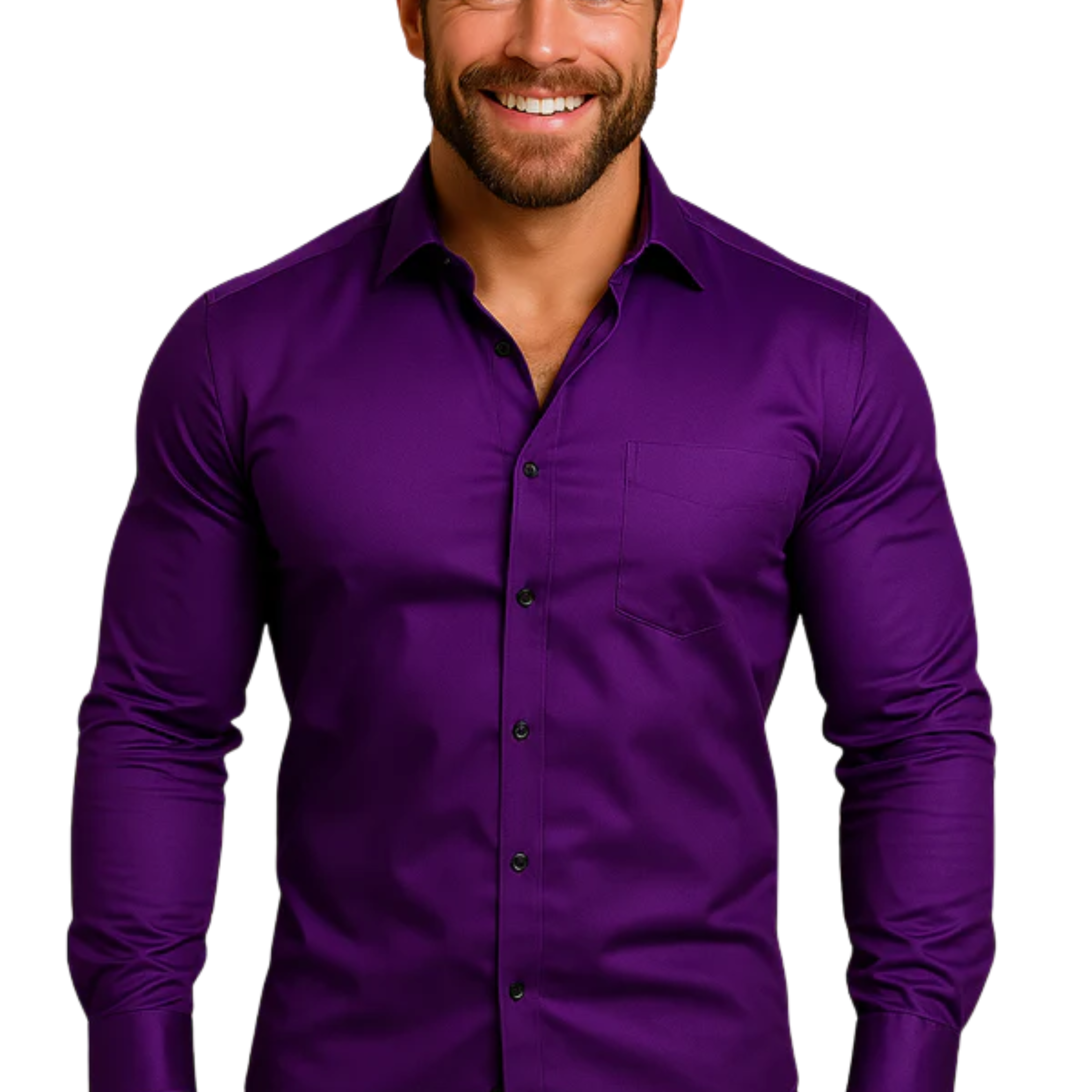 Men's button-down shirt — long sleeves and pointed collar — formal occasion