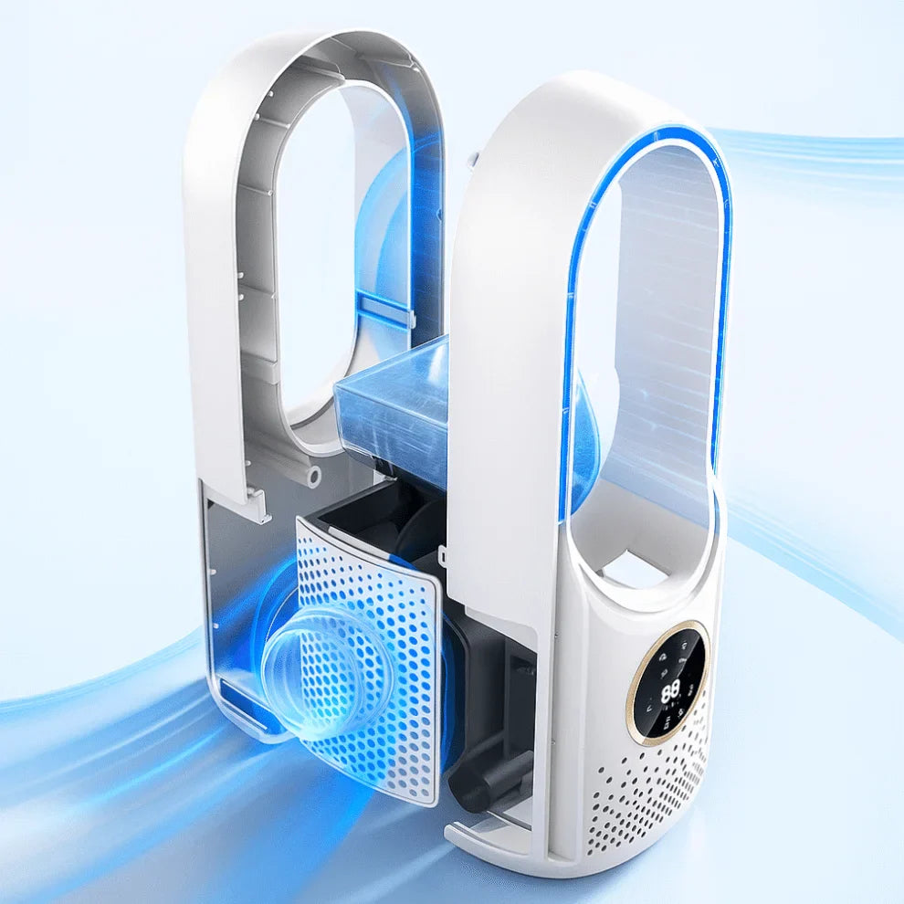 Enfriador de aire USB sin aspas con depósito de agua y 6 velocidades