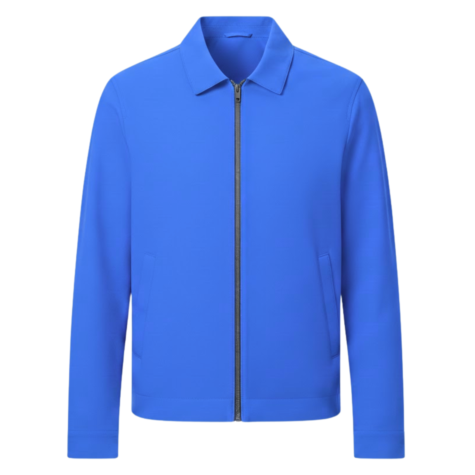 Chaqueta de trabajo ligera para hombre con cierre de cremallera y cuello de camisa clásico