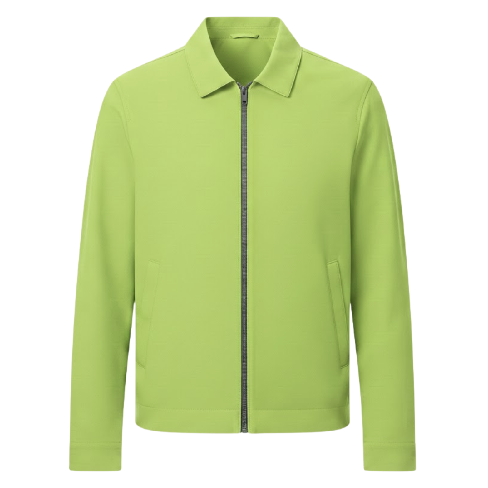 Chaqueta de trabajo ligera para hombre con cierre de cremallera y cuello de camisa clásico
