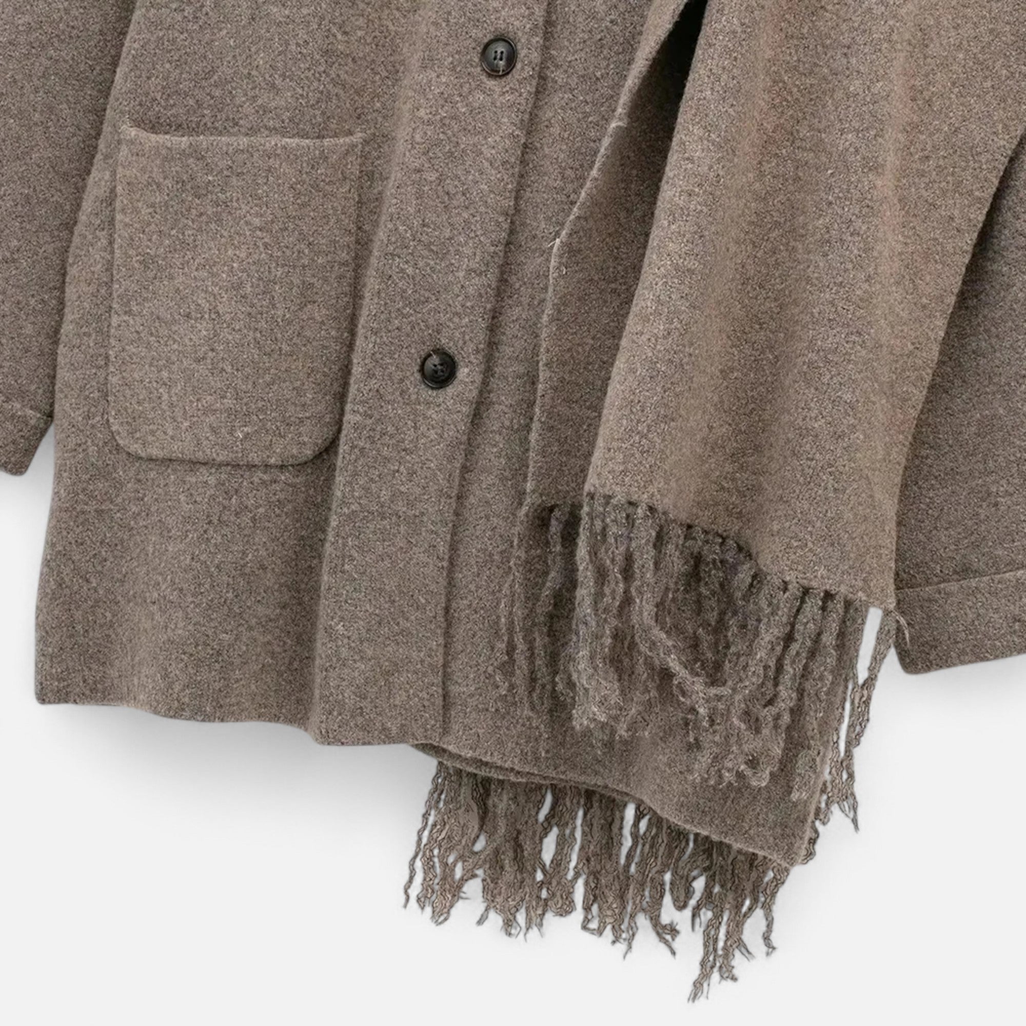 Ancienne Monde | Cardigan Femme Col Écharpe Élégant